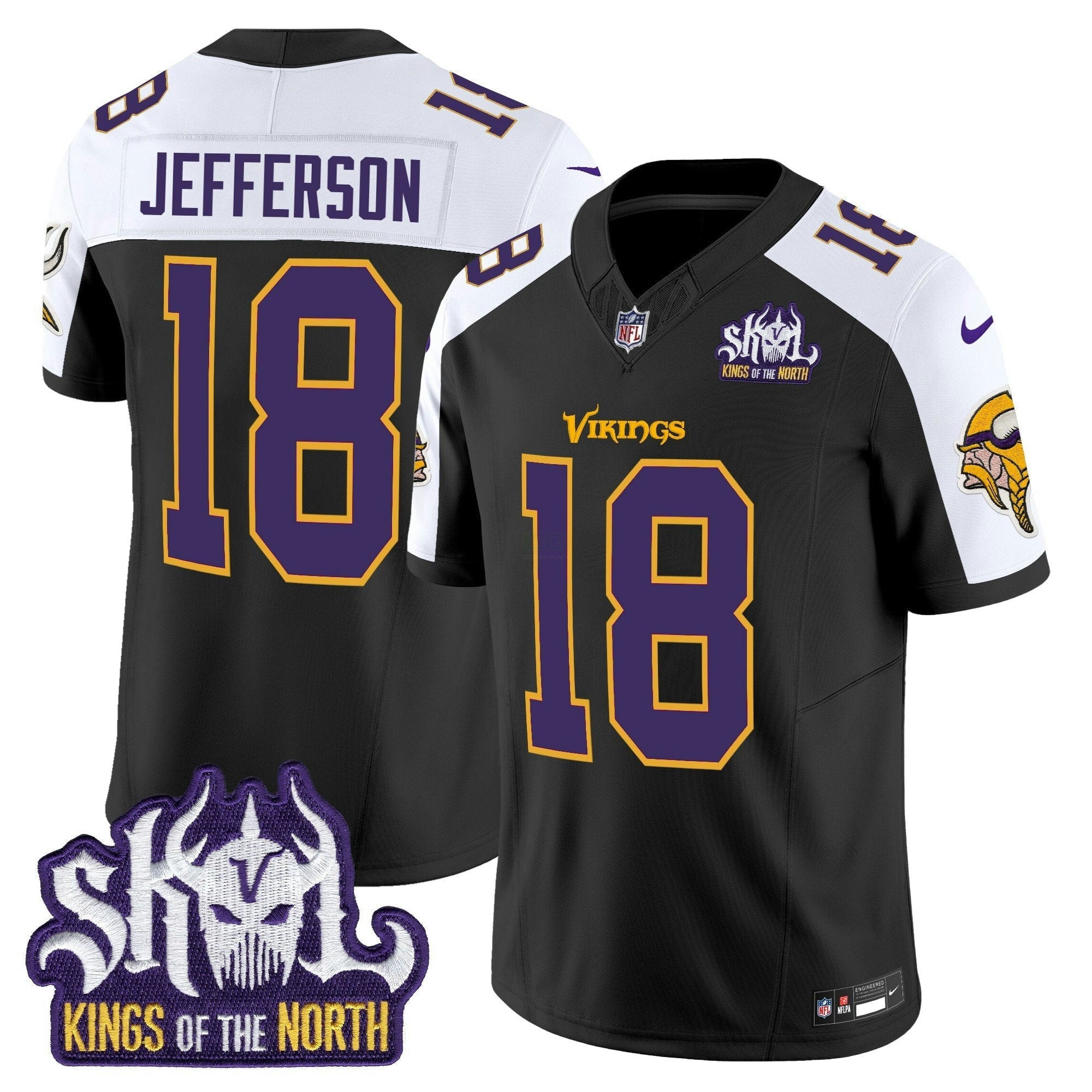 Camisa NFL Men’s Minnesota King Of The North Patch Throwback Vapor Limited Jersey V2