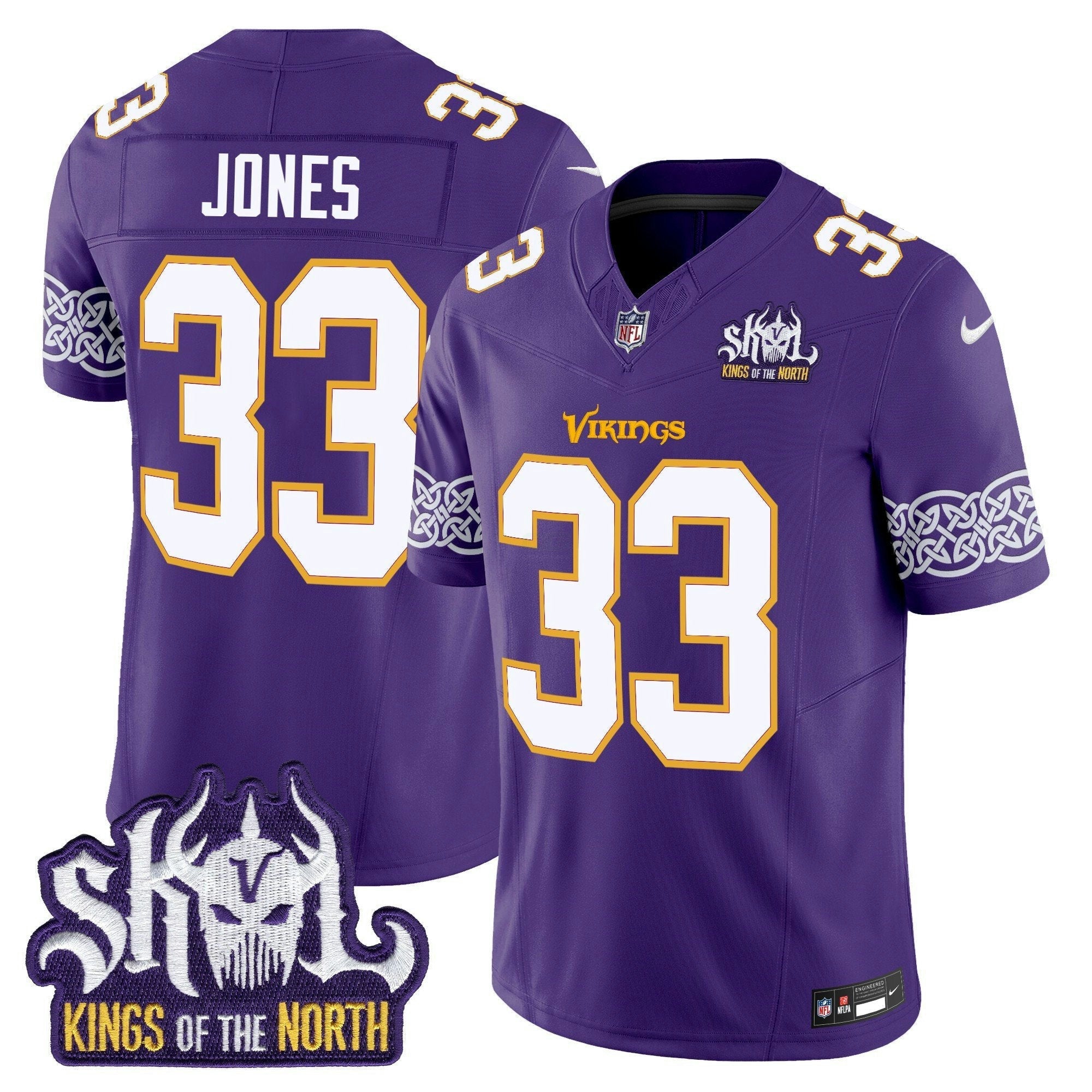 Camisa NFL Men’s Minnesota King Of The North Patch Throwback Vapor Limited Jersey V2