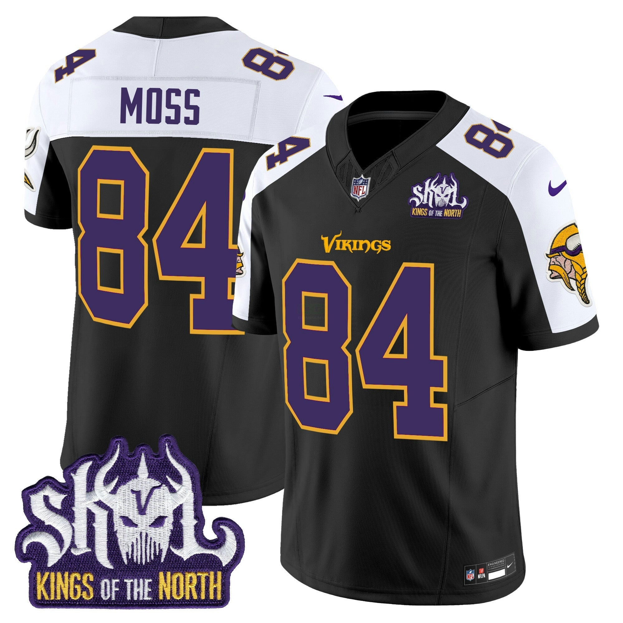 Camisa NFL Men’s Minnesota Kings Of The North Patch Throwback Vapor Limited Jersey
