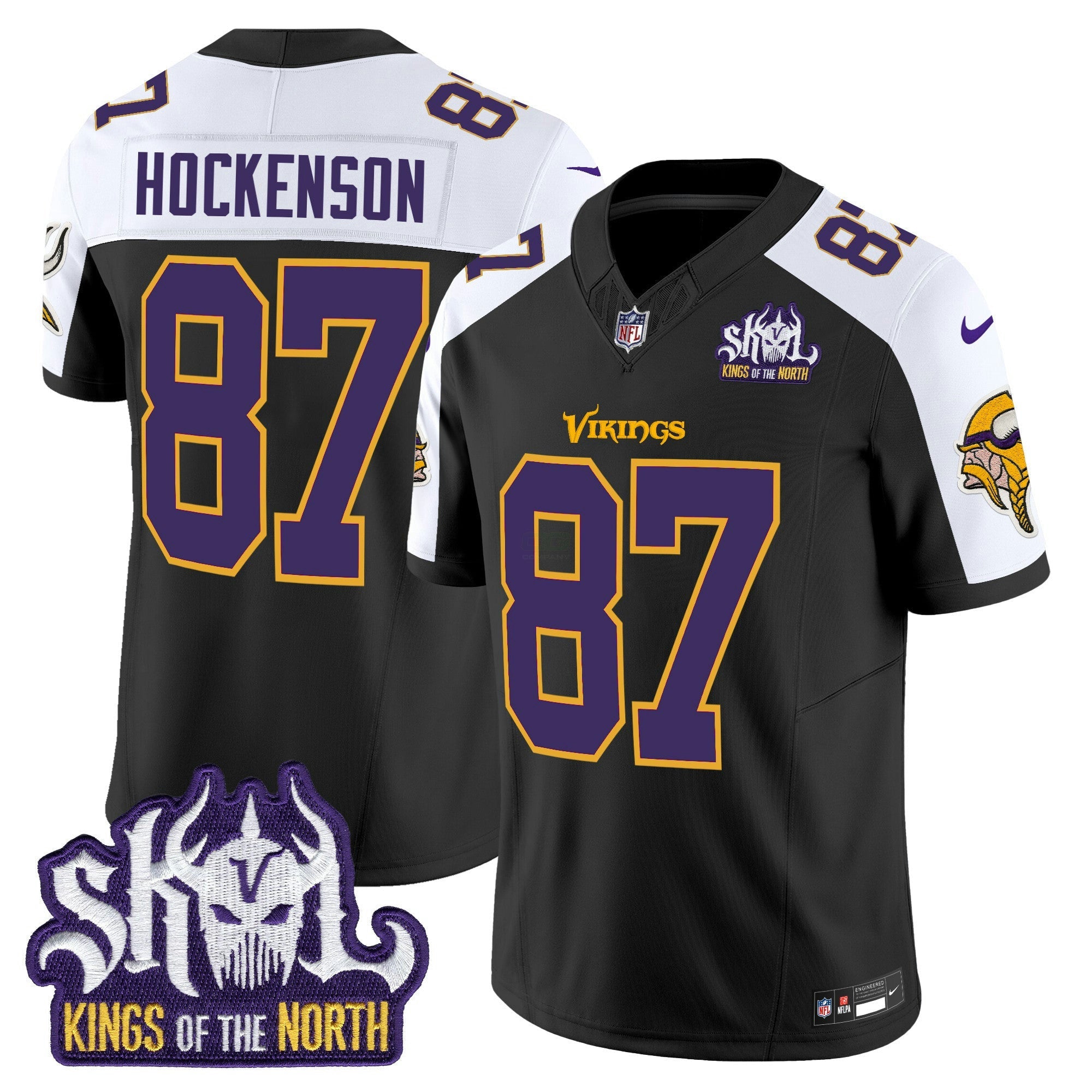 Camisa NFL Men’s Minnesota Kings Of The North Patch Throwback Vapor Limited Jersey