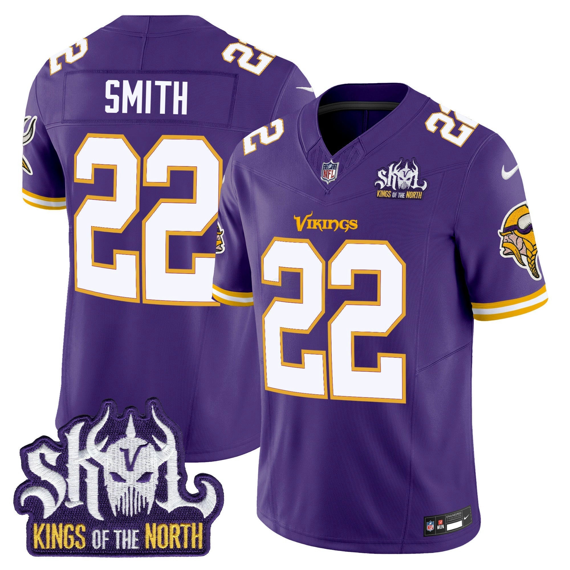Camisa NFL Men’s Minnesota Kings Of The North Patch Throwback Vapor Limited Jersey
