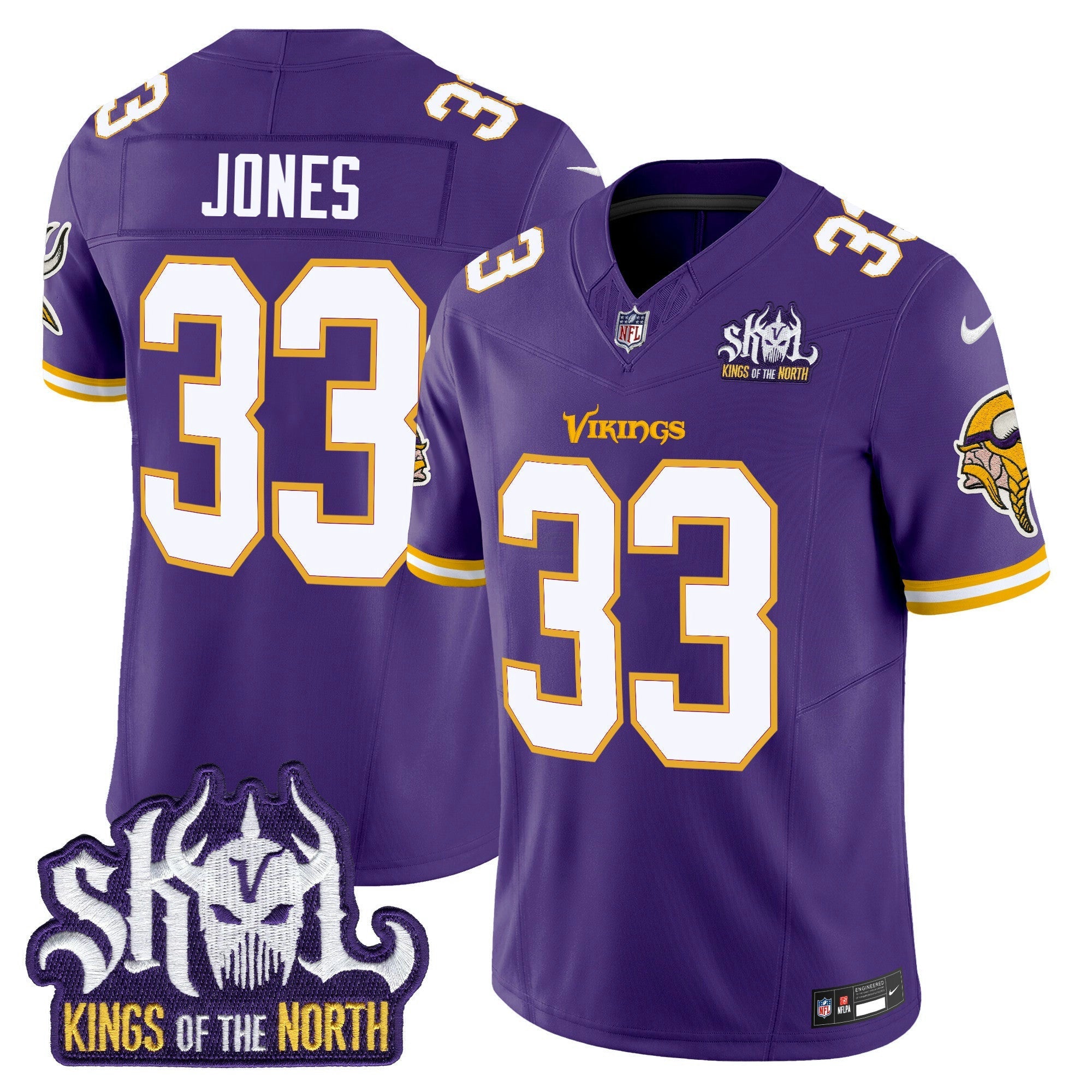 Camisa NFL Men’s Minnesota Kings Of The North Patch Throwback Vapor Limited Jersey