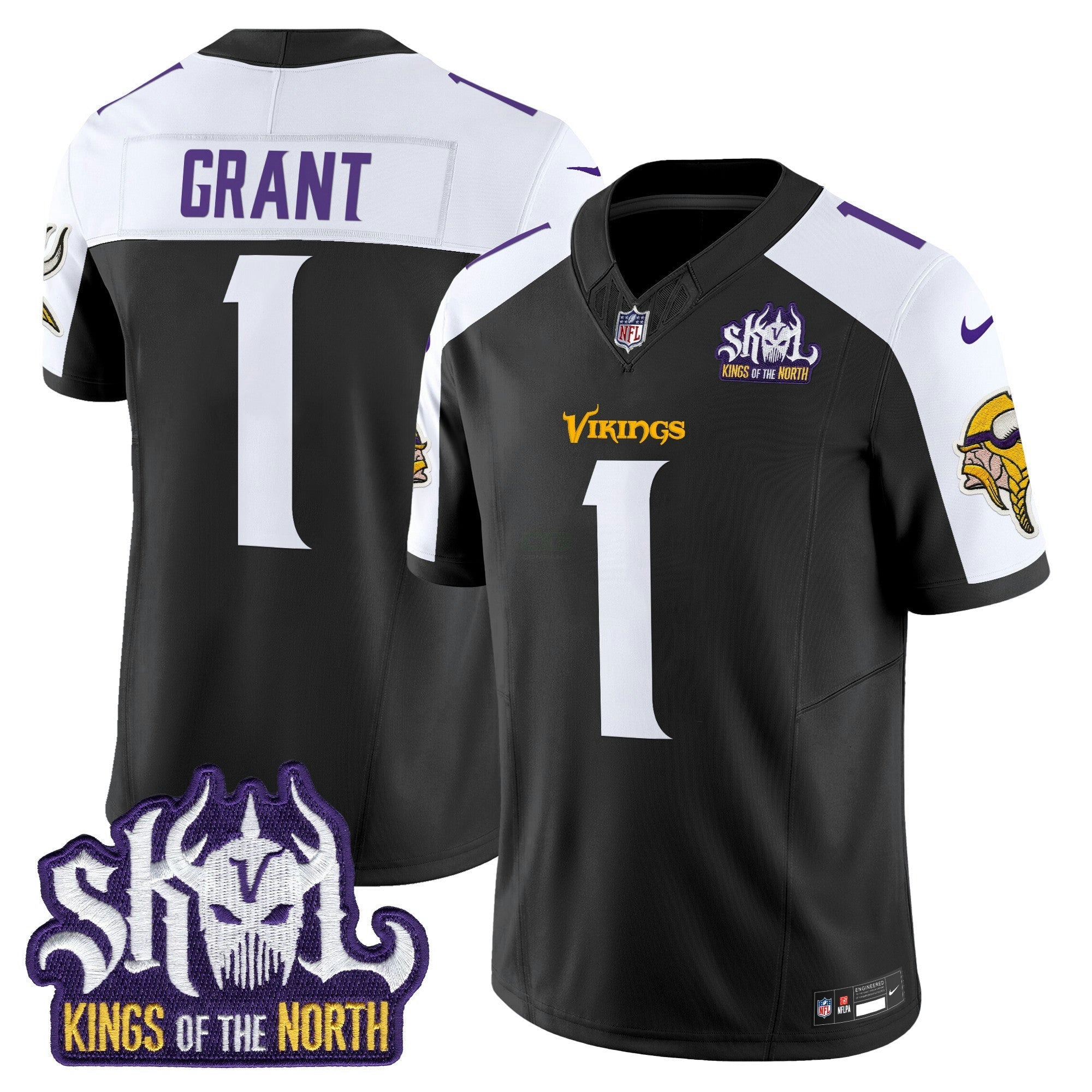 Camisa NFL Men’s Minnesota Kings Of The North Patch Vapor Limited Jersey