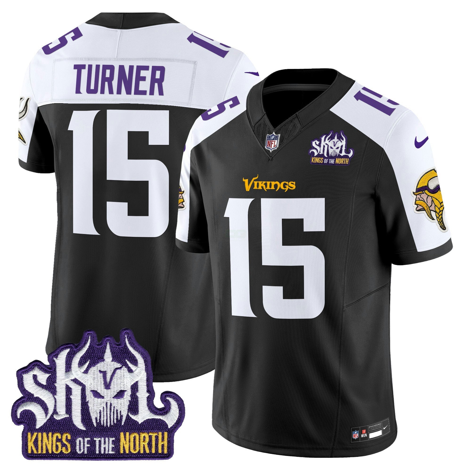 Camisa NFL Men’s Minnesota Kings Of The North Patch Vapor Limited Jersey