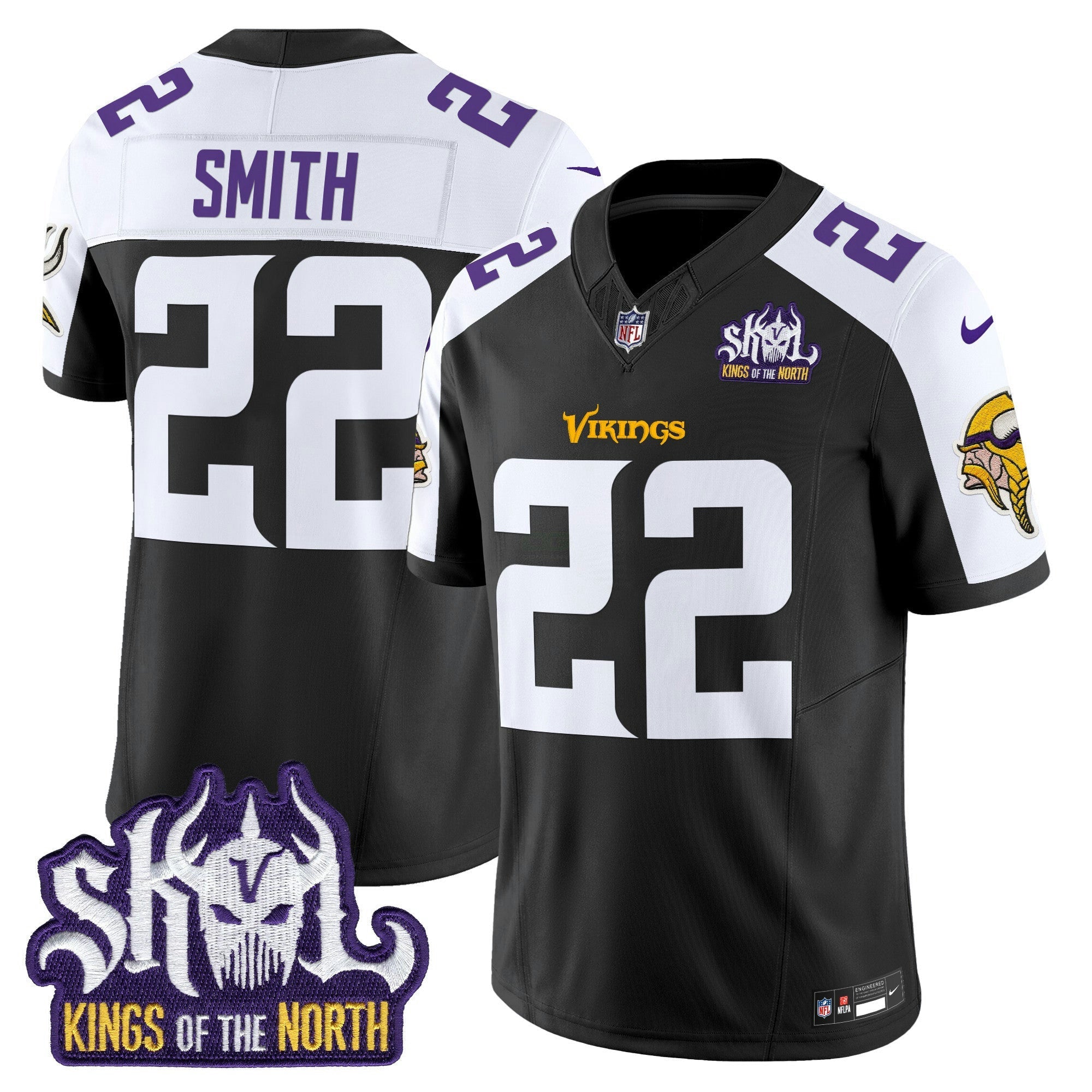 Camisa NFL Men’s Minnesota Kings Of The North Patch Vapor Limited Jersey