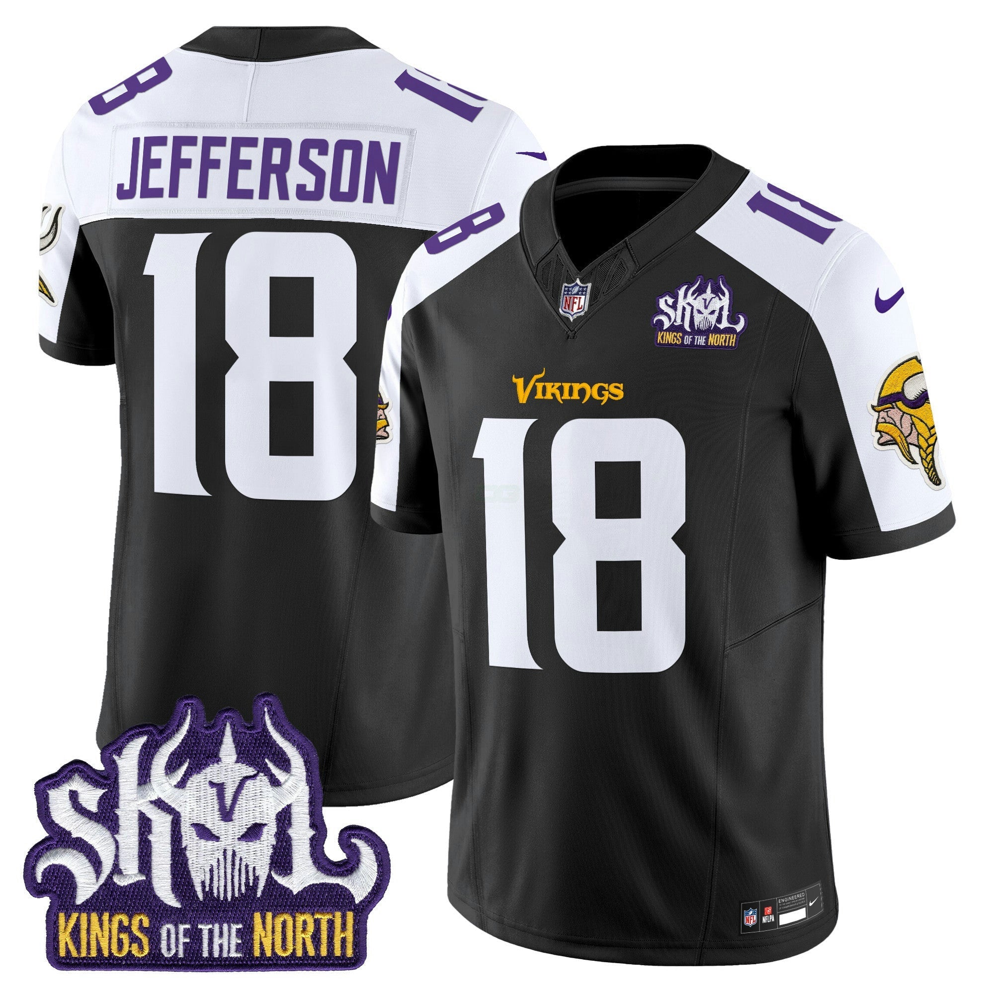 Camisa NFL Men’s Minnesota Kings Of The North Patch Vapor Limited Jersey