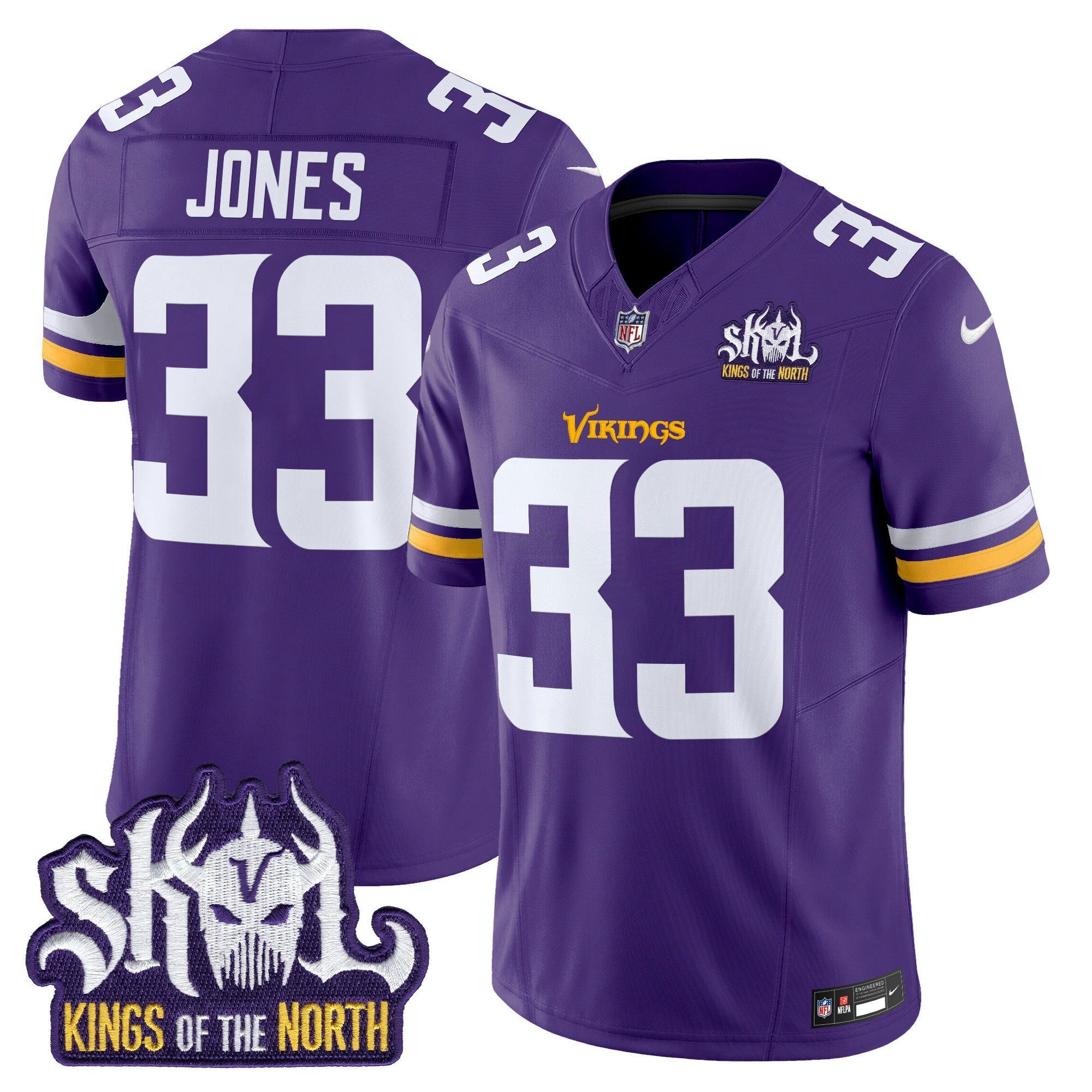 Camisa NFL Men’s Minnesota Kings Of The North Patch Vapor Limited Jersey