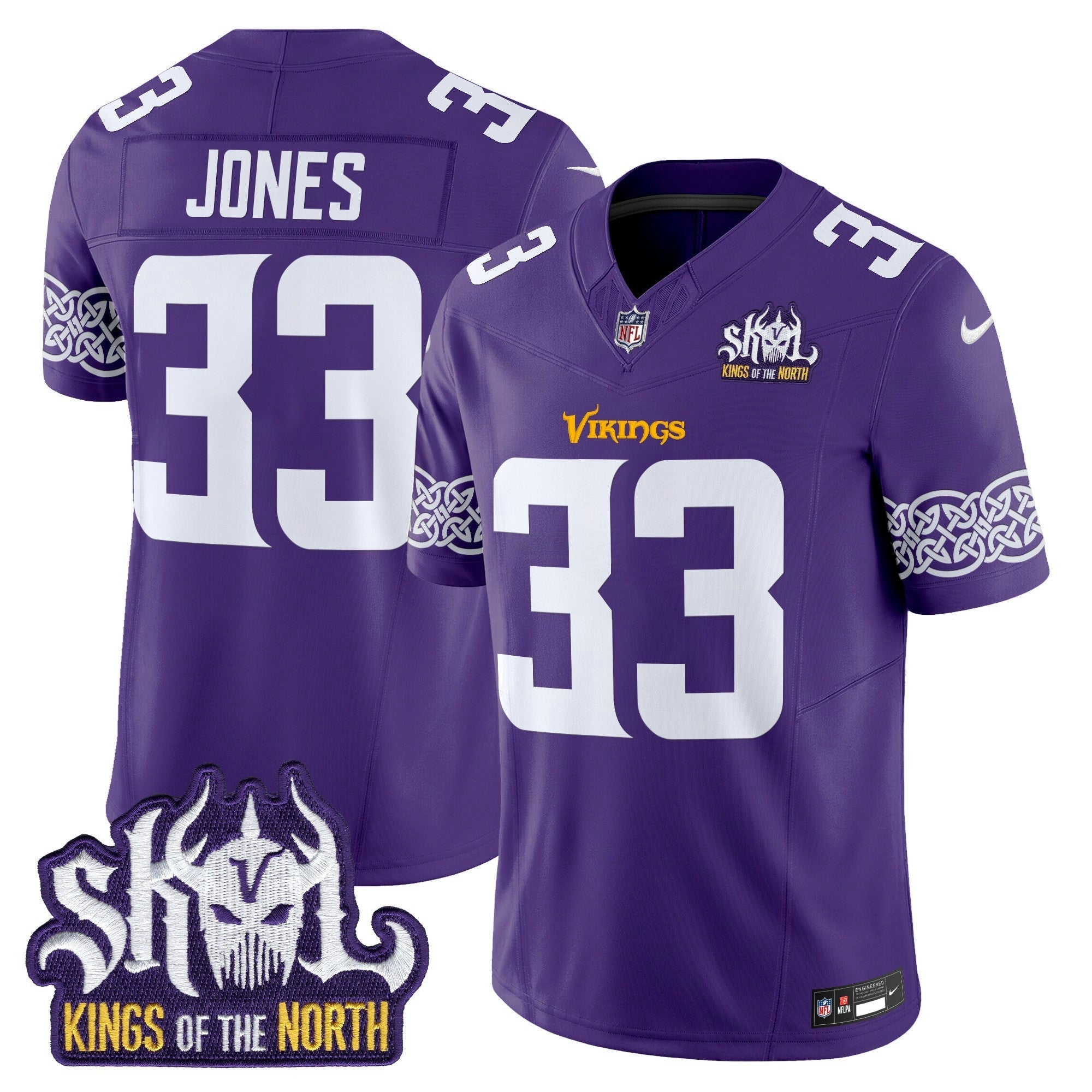 Camisa NFL Men’s Minnesota Kings Of The North Patch Vapor Limited Jersey V2