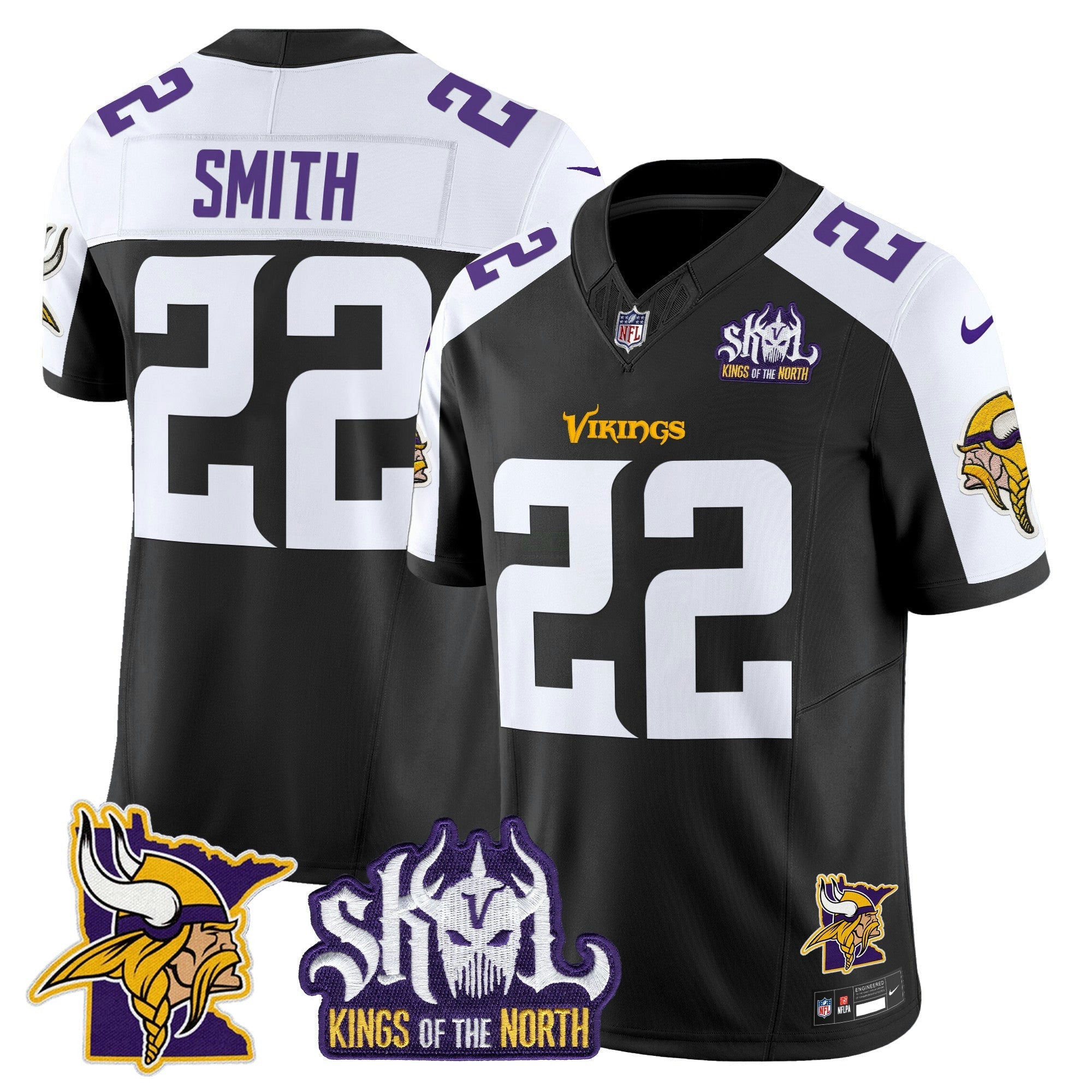Camisa NFL Men’s Minnesota Kings Of The North Patch Vapor Limited Jersey V3