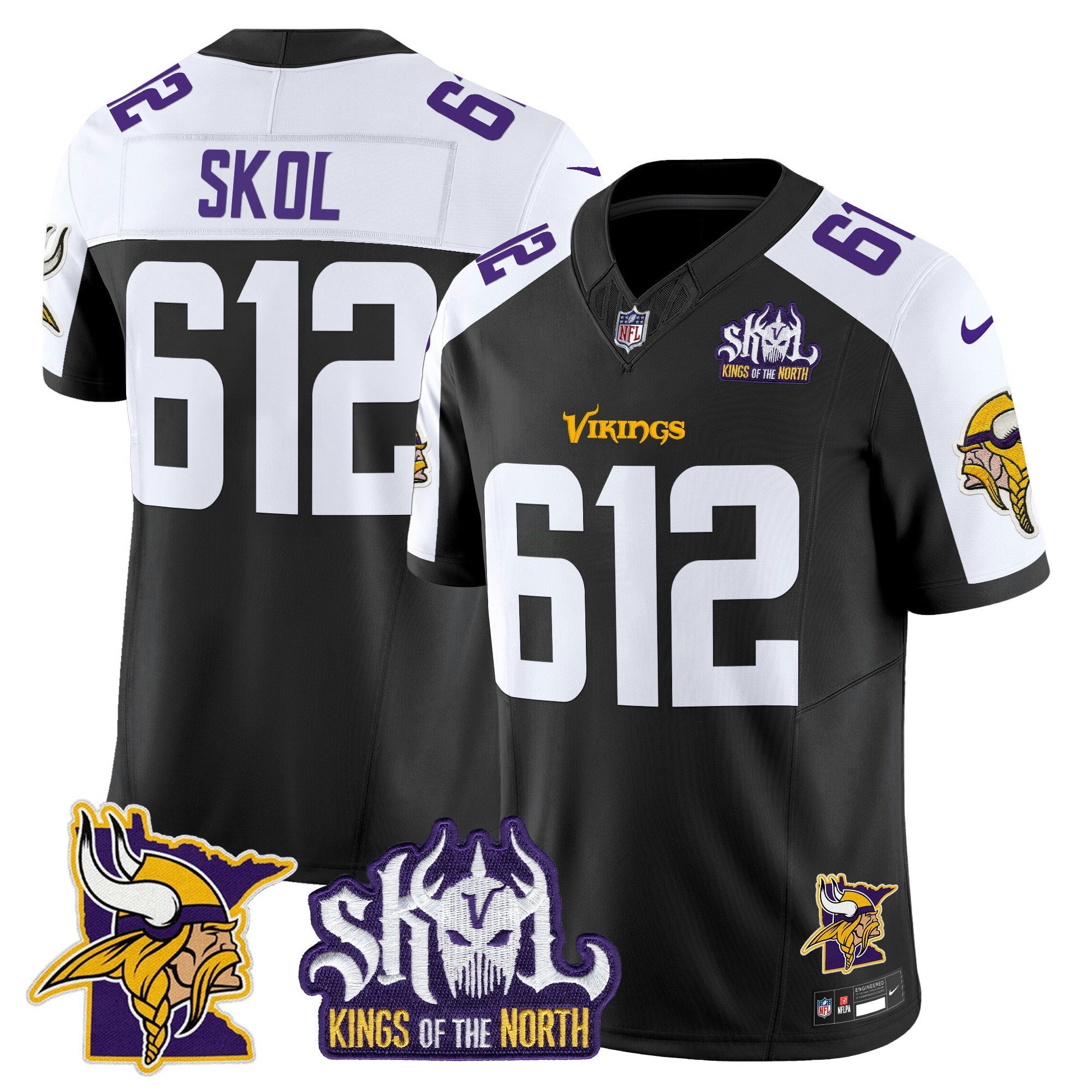 Camisa NFL Men’s Minnesota Kings Of The North Patch Vapor Limited Jersey V3