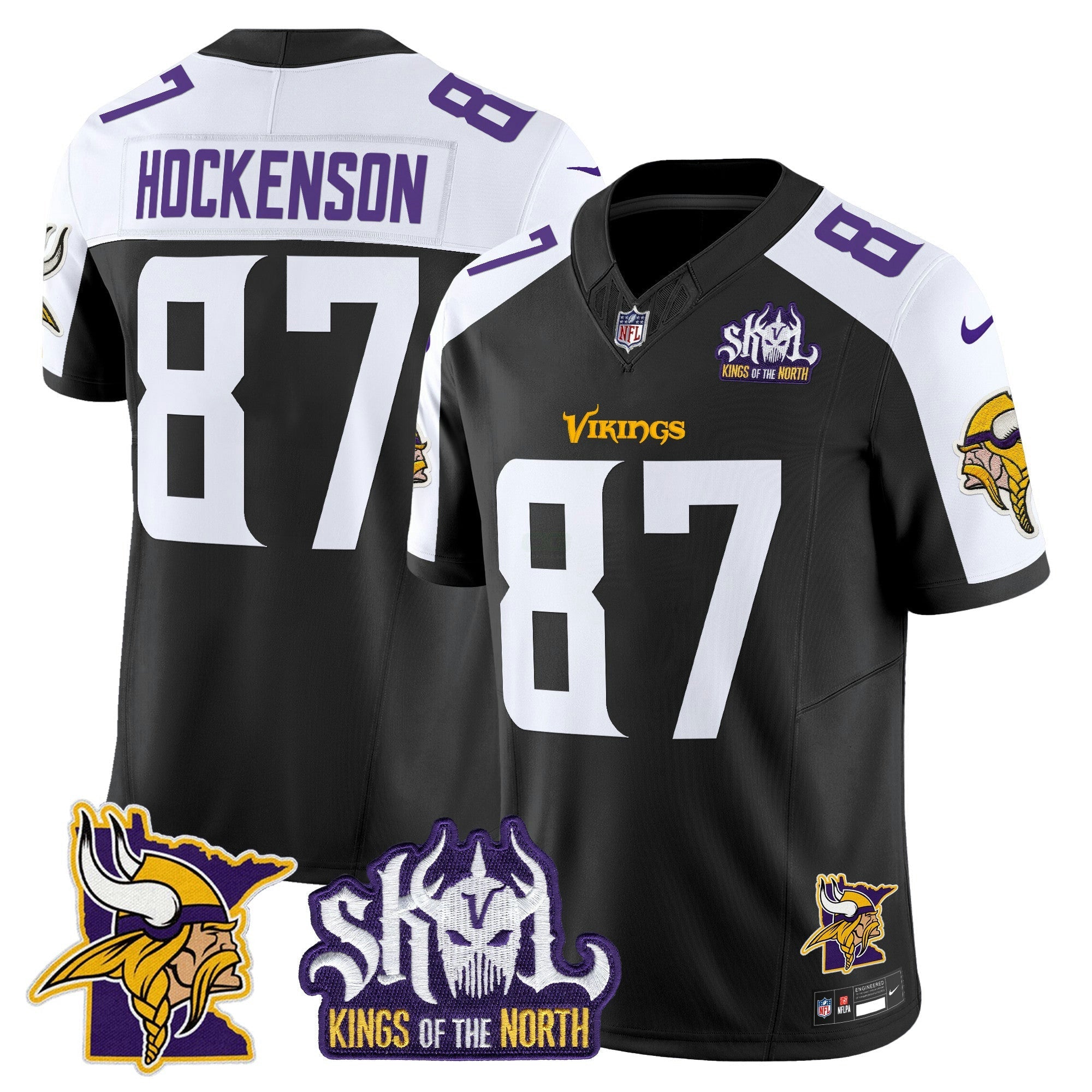Camisa NFL Men’s Minnesota Kings Of The North Patch Vapor Limited Jersey V3