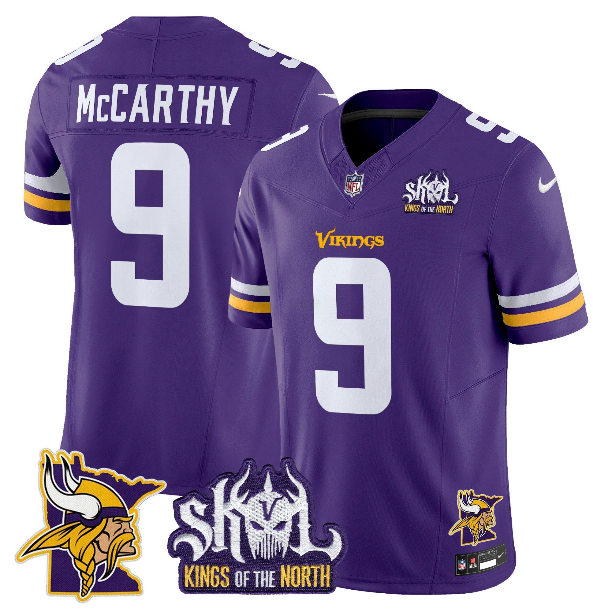 Camisa NFL Men’s Minnesota Kings Of The North Patch Vapor Limited Jersey V3