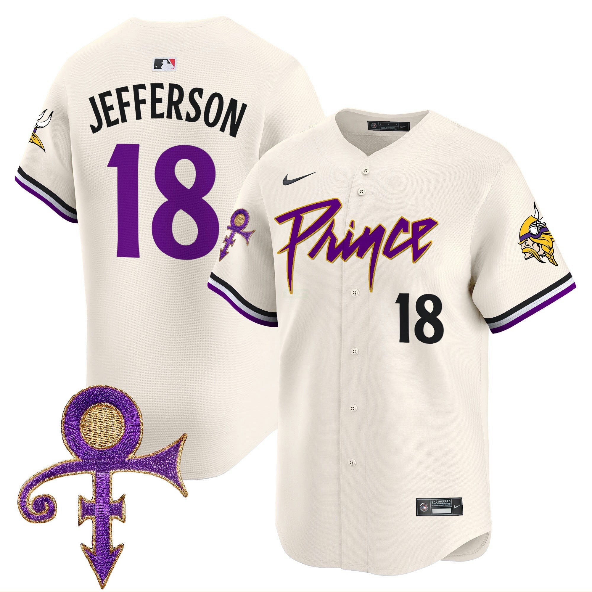 Camisa NFL Men’s Minnesota Prince Patch Vapor Premier Limited Jersey