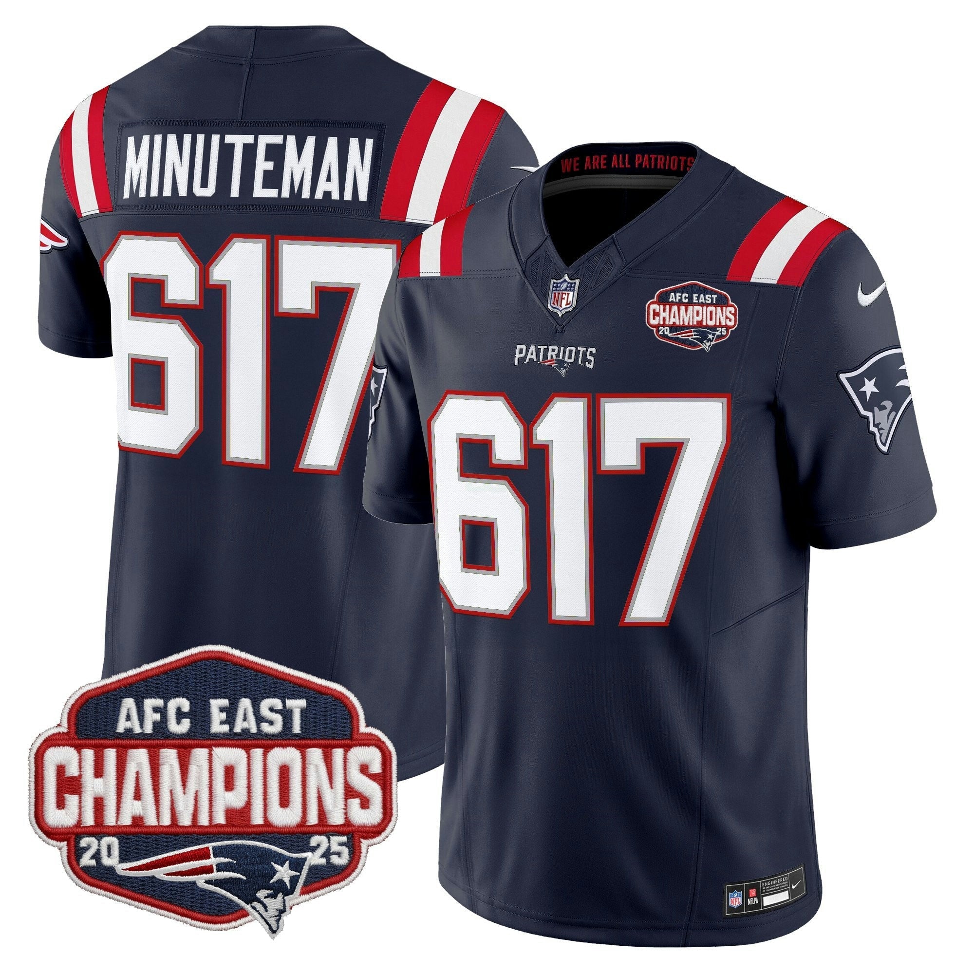 Camisa NFL Men’s New England 2025 AFC East Division Champions Vapor Limited Jersey