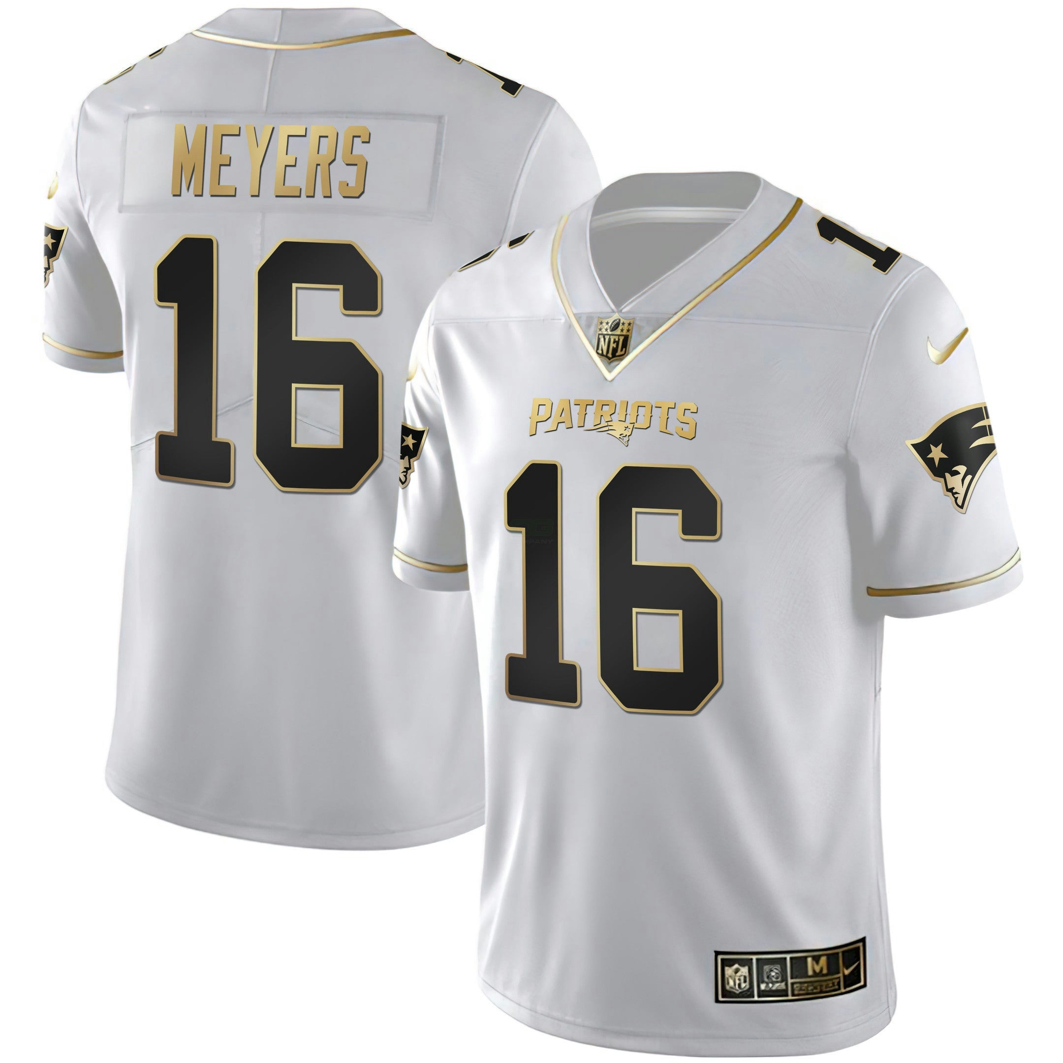 Camisa NFL Men’s New England Branca Dourada & Preta Dourada Jersey
