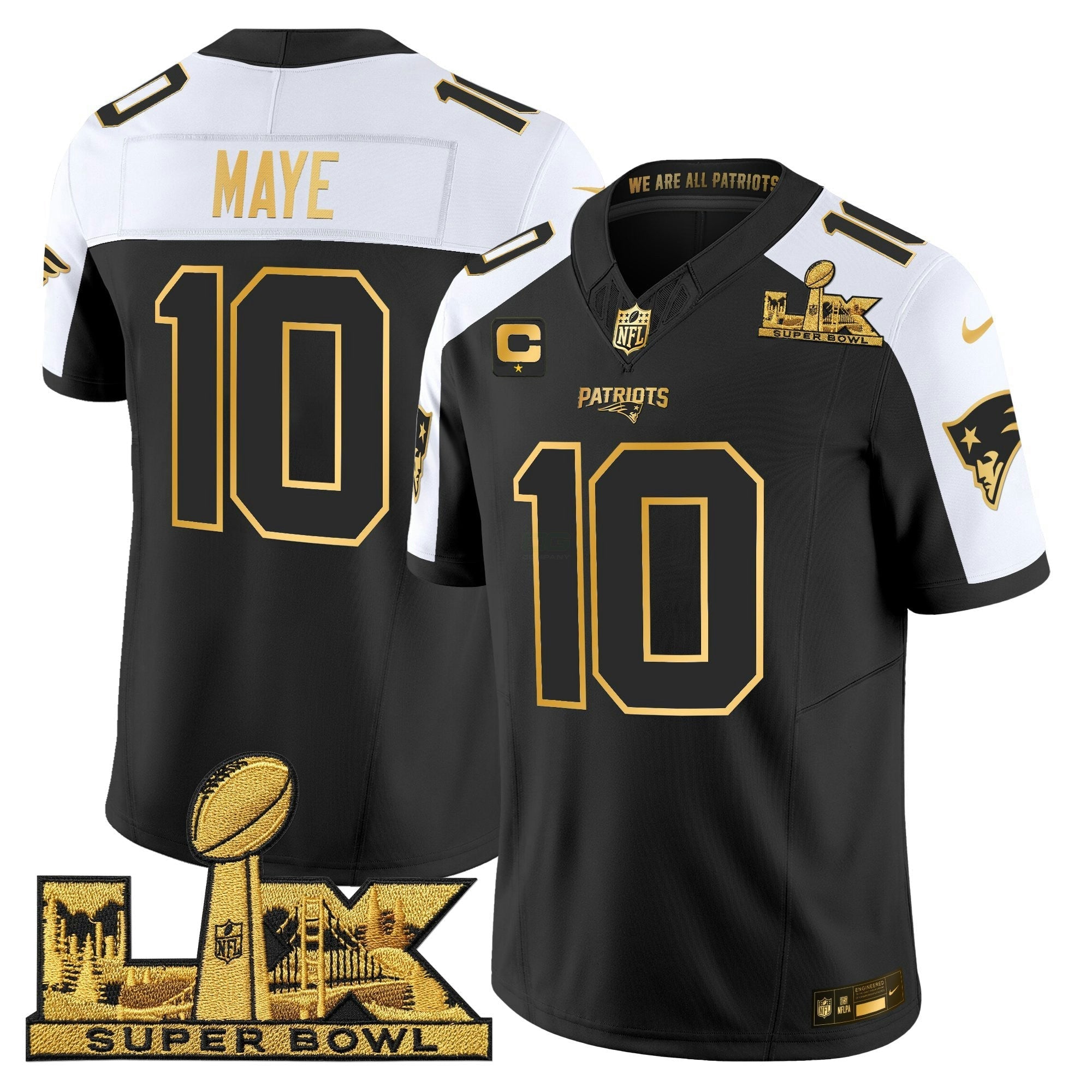 Camisa NFL Men’s New England Super Bowl LX Dourada Vapor Limited Jersey