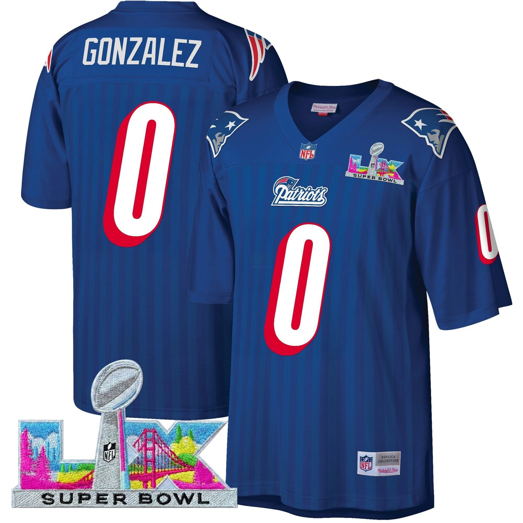 Camisa NFL Men’s New England Super Bowl LX Throwback Jersey