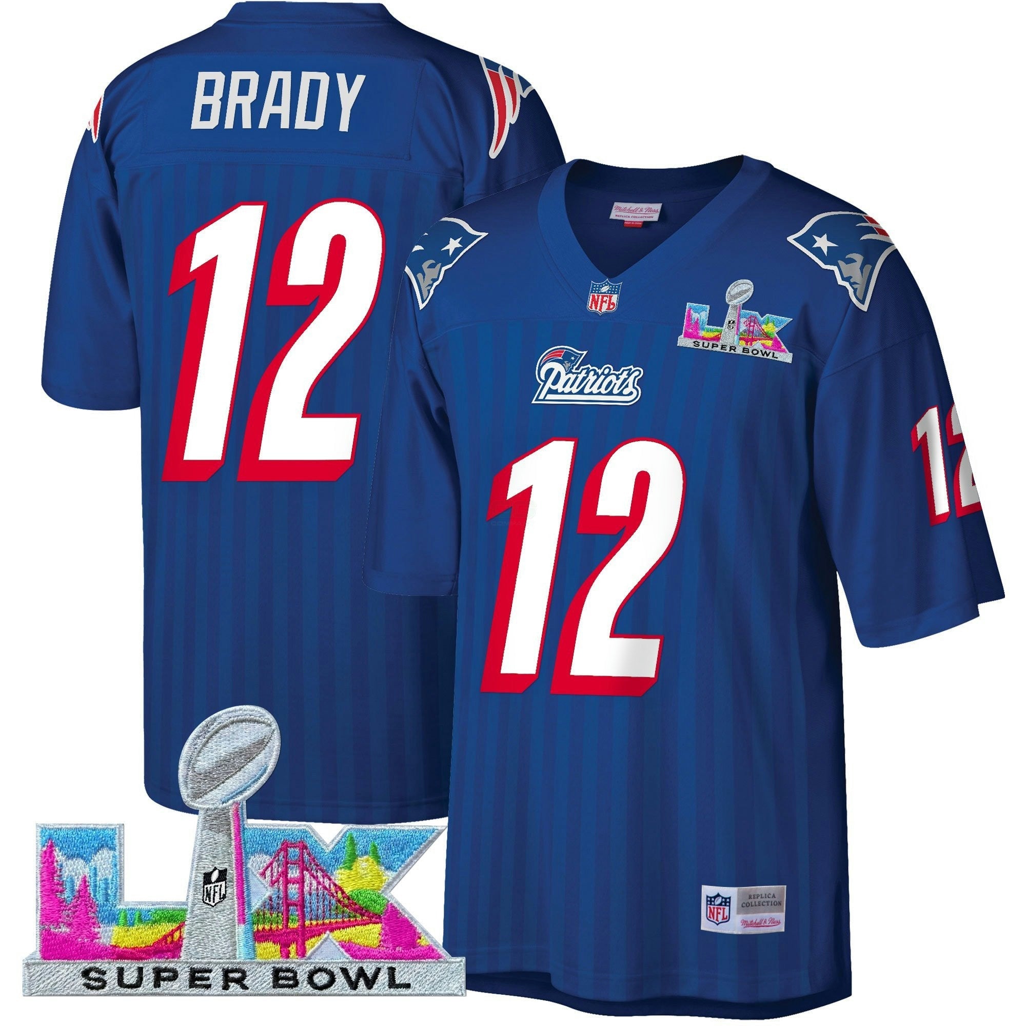 Camisa NFL Men’s New England Super Bowl LX Throwback Jersey
