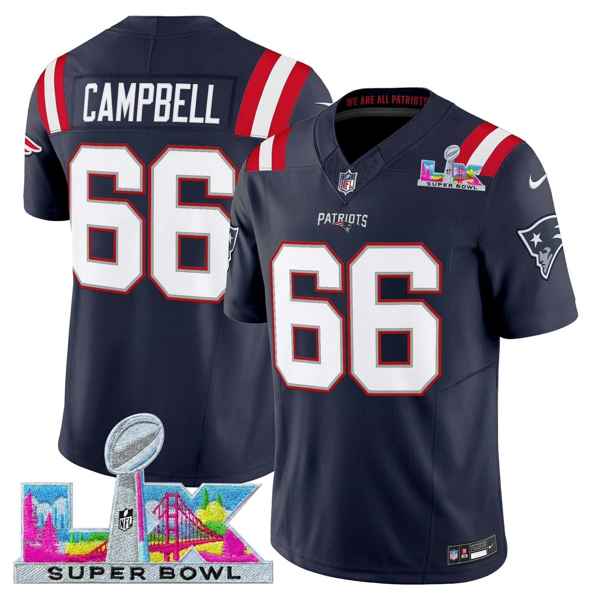 Camisa NFL Men’s New England Super Bowl LX Vapor Limited Jersey