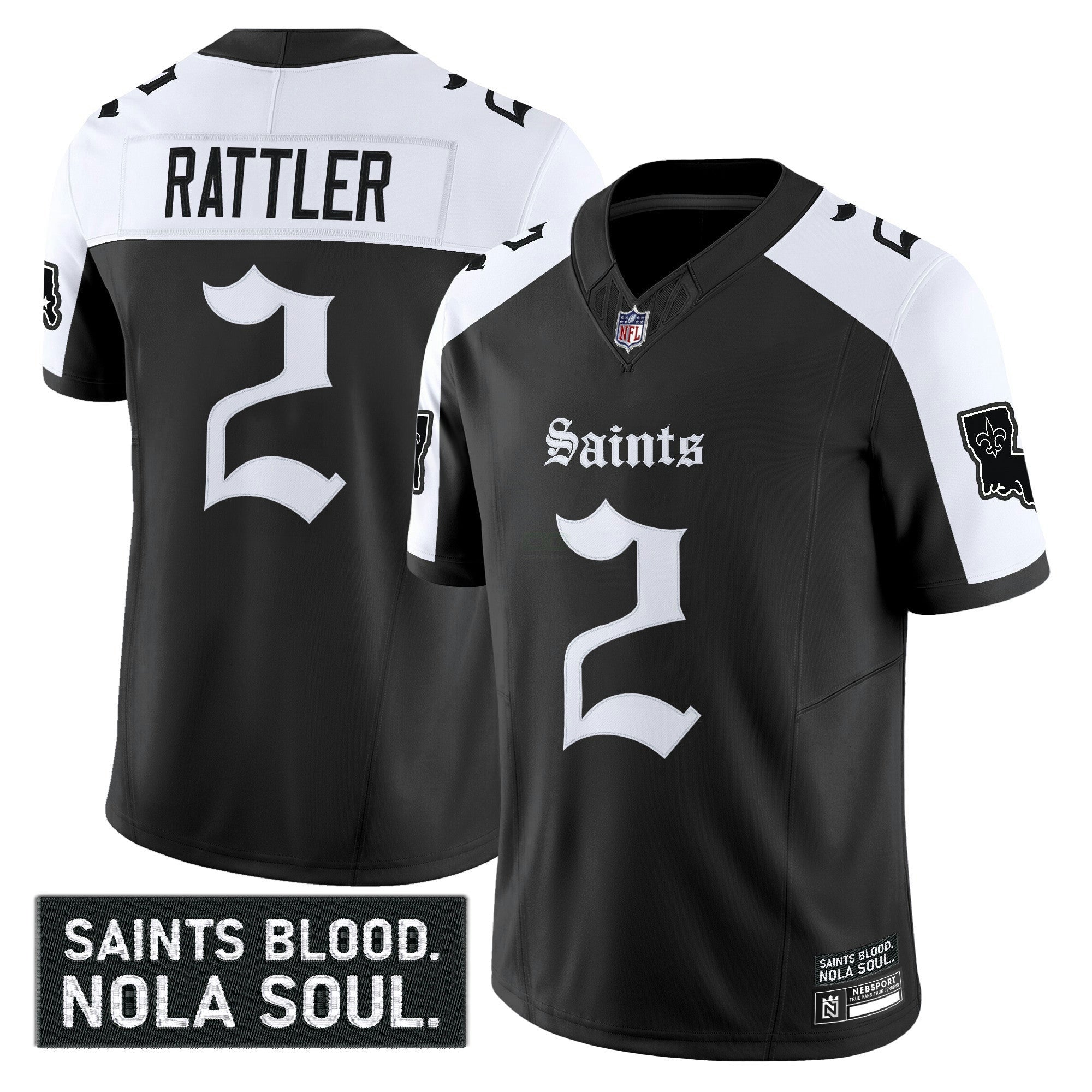 Camisa NFL Men’s New Orleans ‘Gothic Vieux Carré Edition’ Vapor Jersey