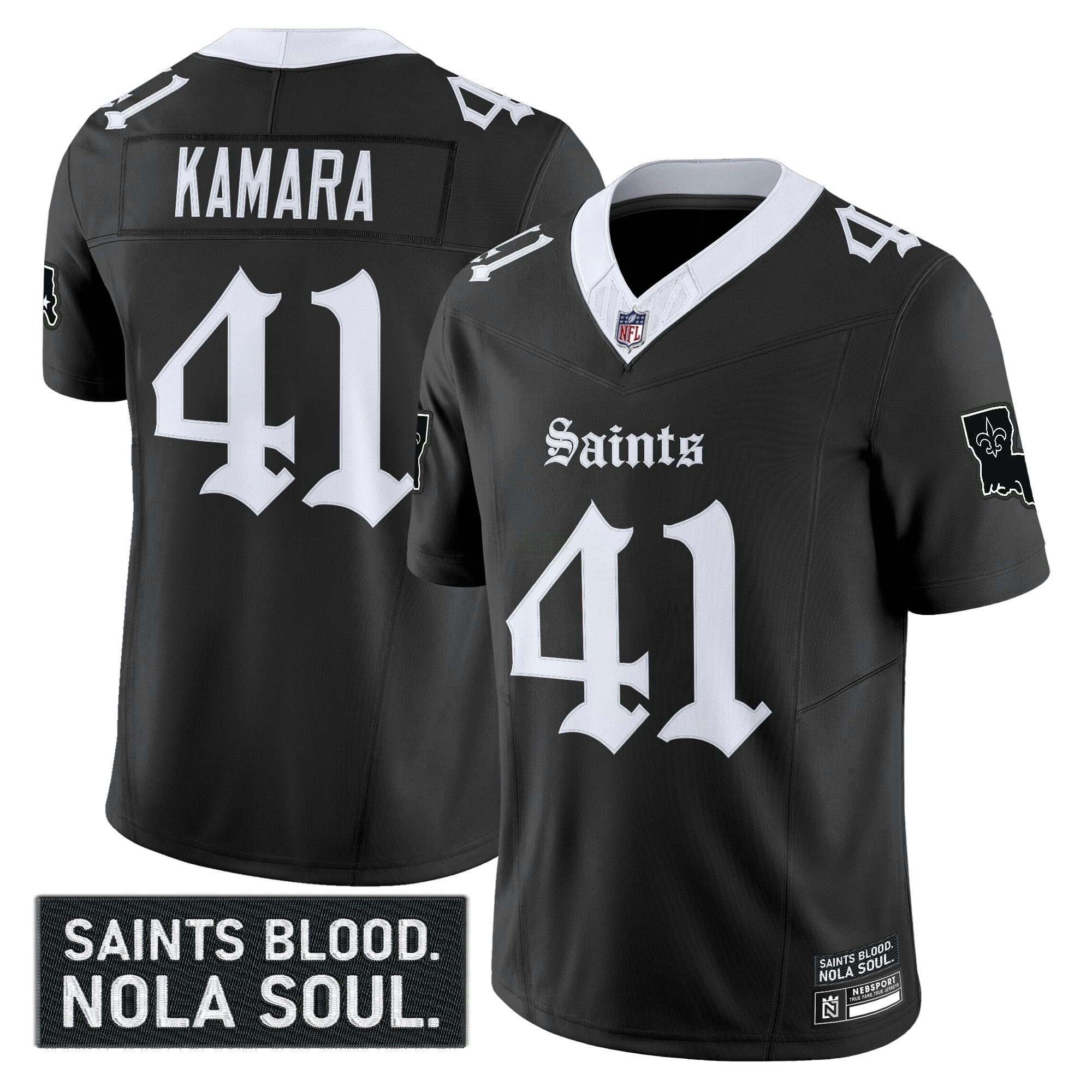 Camisa NFL Men’s New Orleans ‘Gothic Vieux Carré Edition’ Vapor Jersey