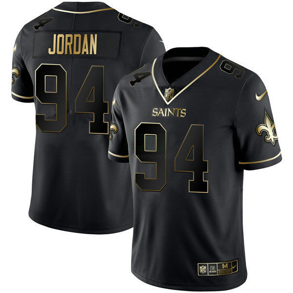 Camisa NFL Men’s New Orleans Preta Dourada Jersey