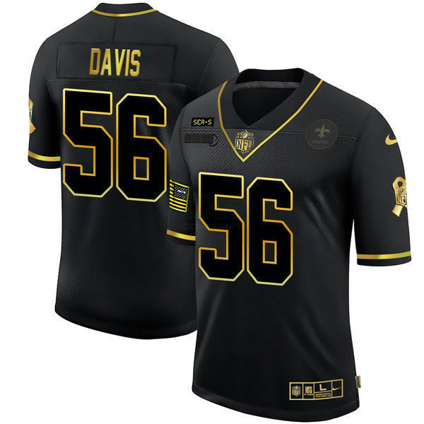 Camisa NFL Men’s New Orleans Preta Dourada Jersey