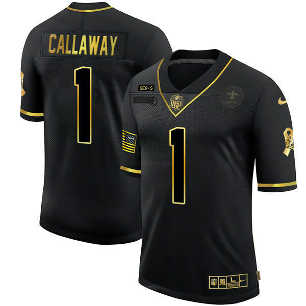 Camisa NFL Men’s New Orleans Preta Dourada Jersey