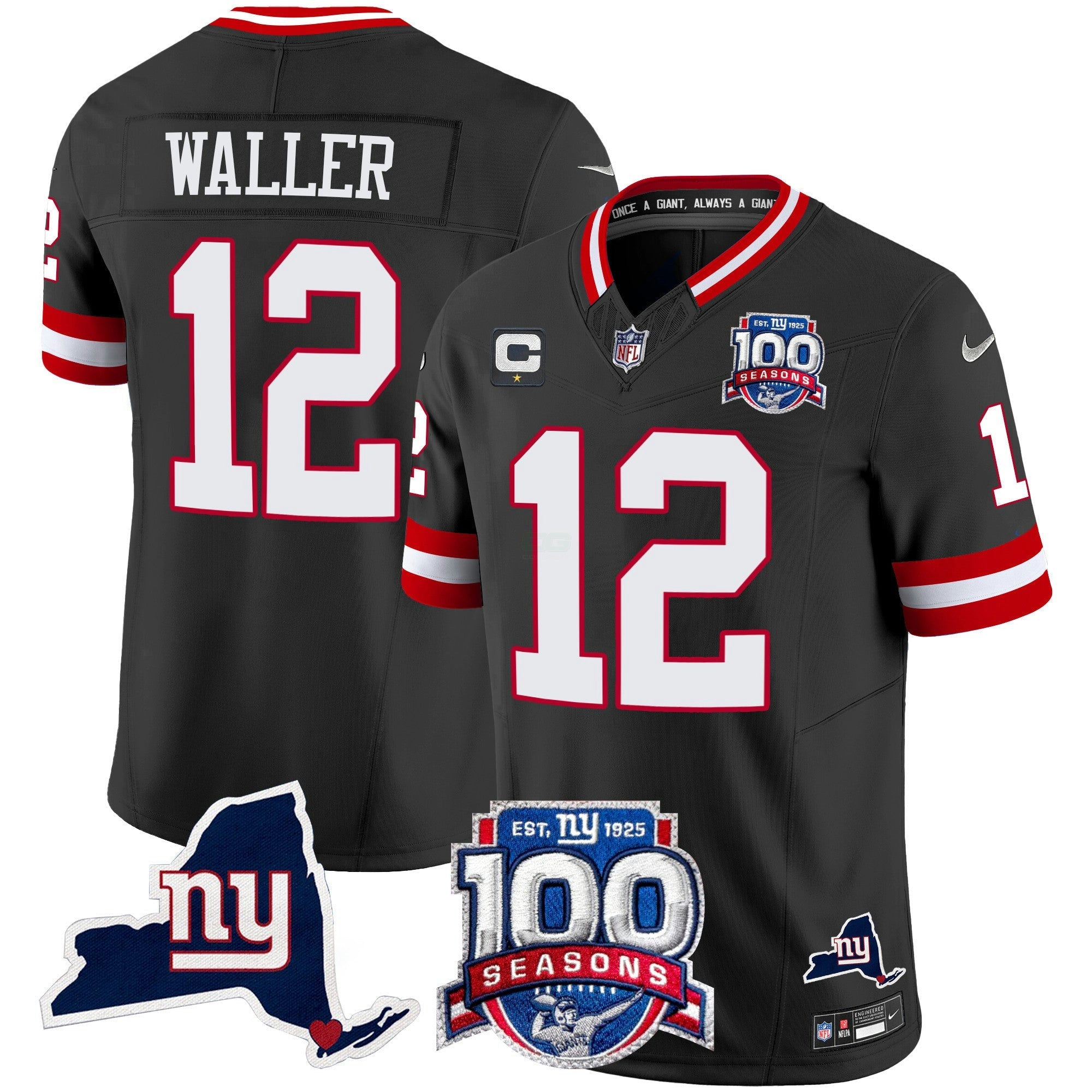 Camisa NFL Men’s New York 100th Season & State Patch Vapor Limited Jersey