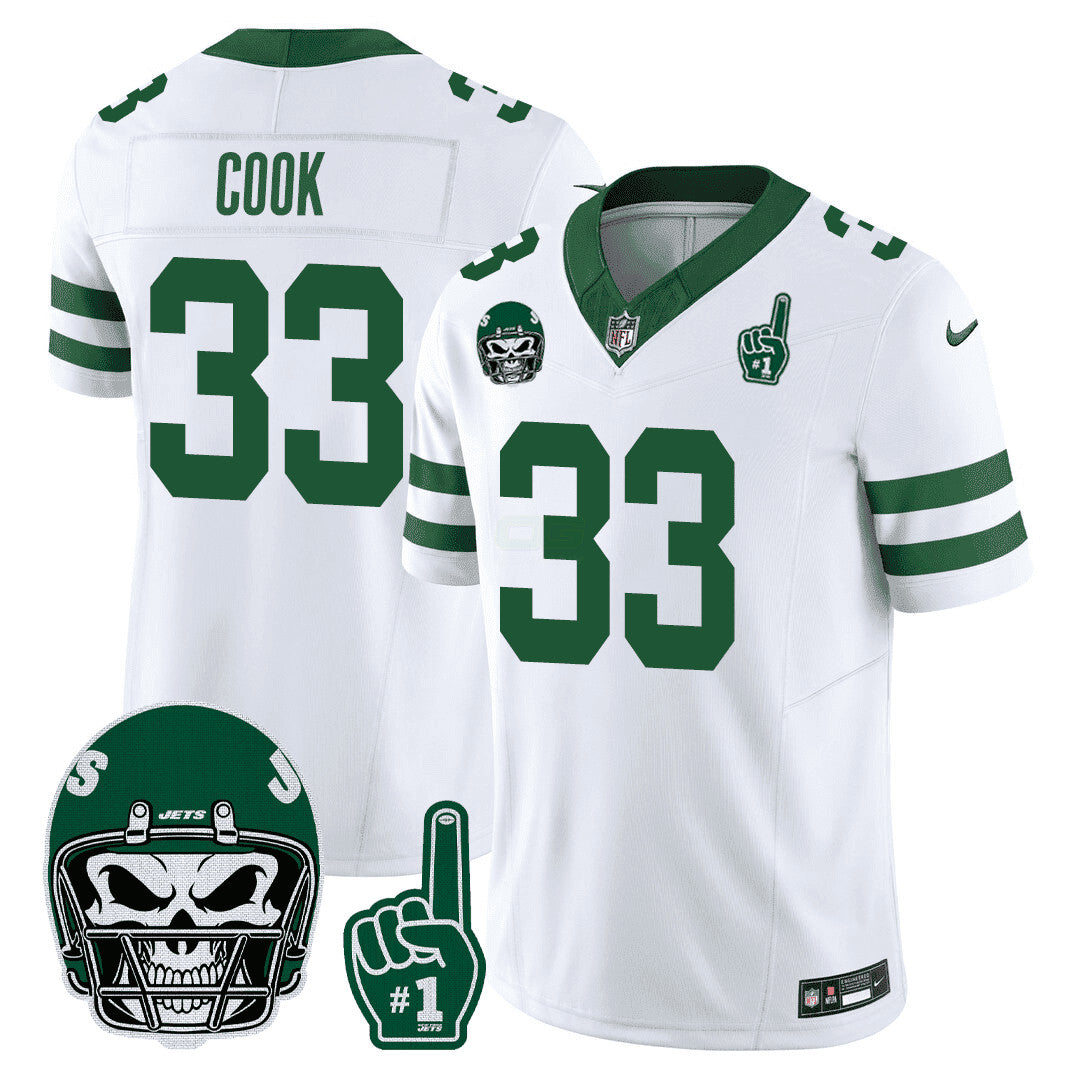 Camisa NFL Men’s New York 1980s Throwback Limited Jersey – Number 1 Patch - Branca