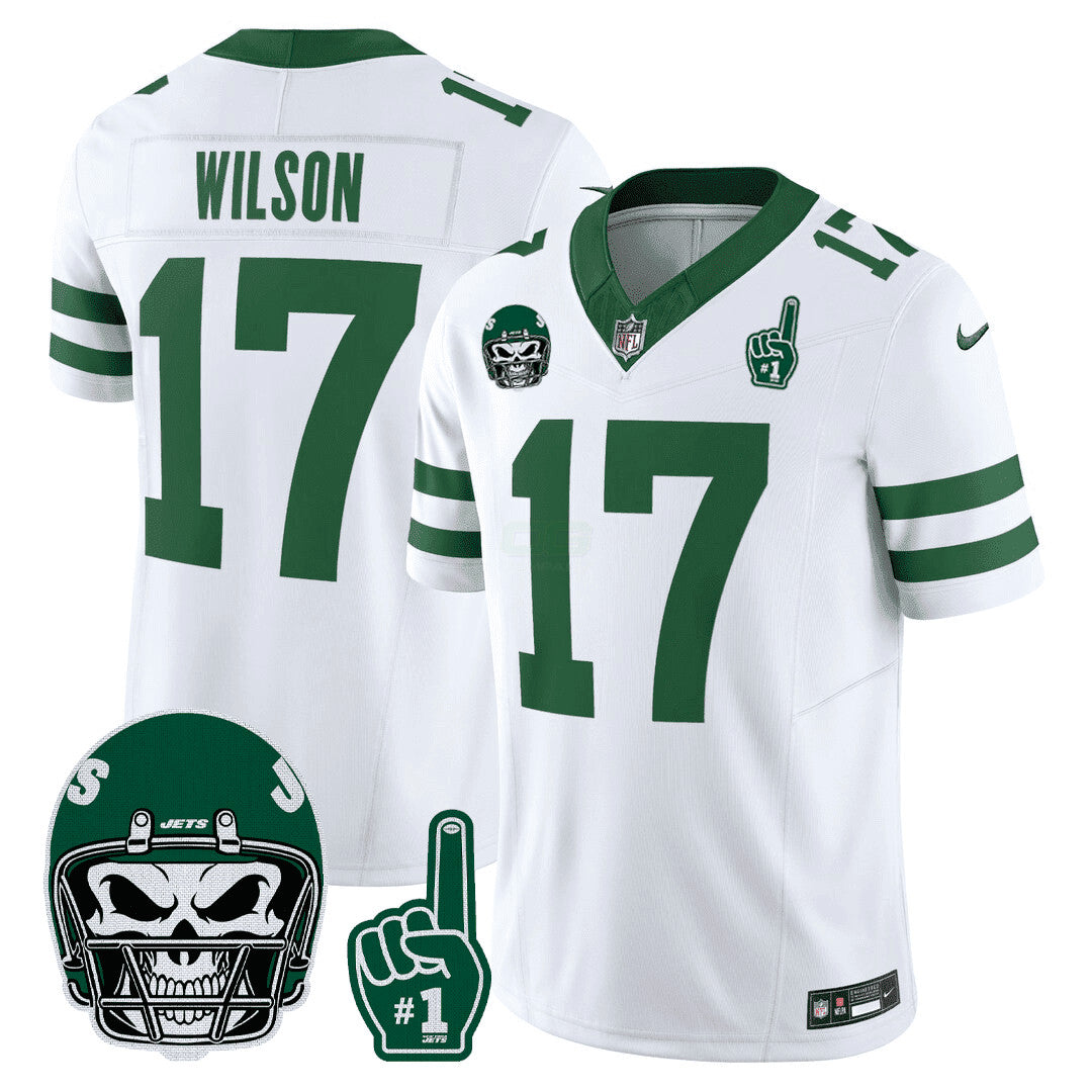 Camisa NFL Men’s New York 1980s Throwback Limited Jersey – Number 1 Patch - Branca