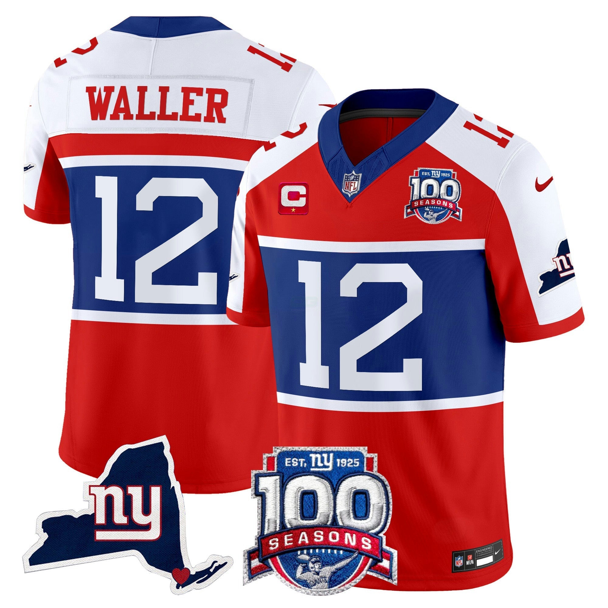 Camisa NFL Men’s New York ‘Century Red’ 100th Commemorative Vapor Jersey V2