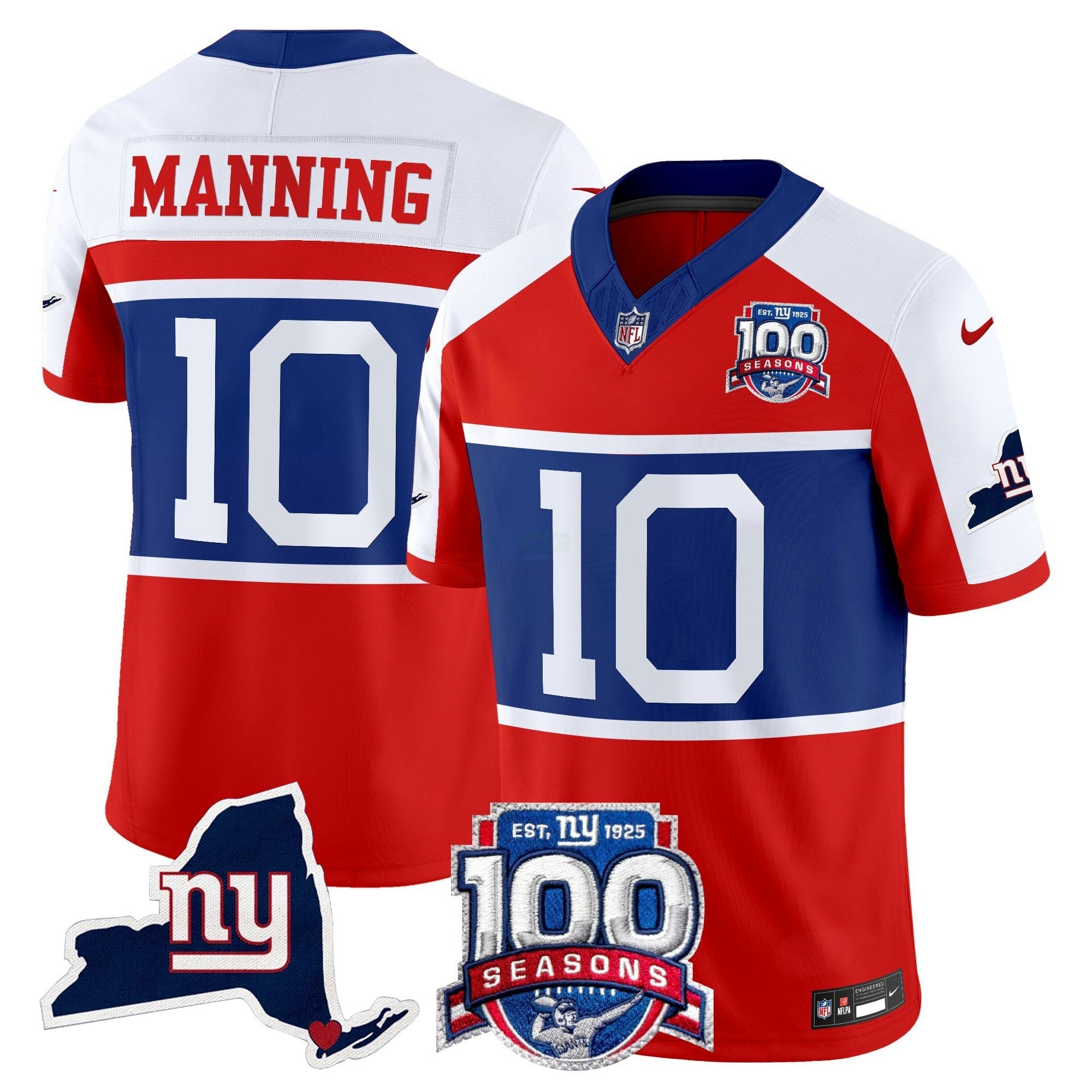 Camisa NFL Men’s New York ‘Century Red’ 100th Commemorative Vapor Jersey V2