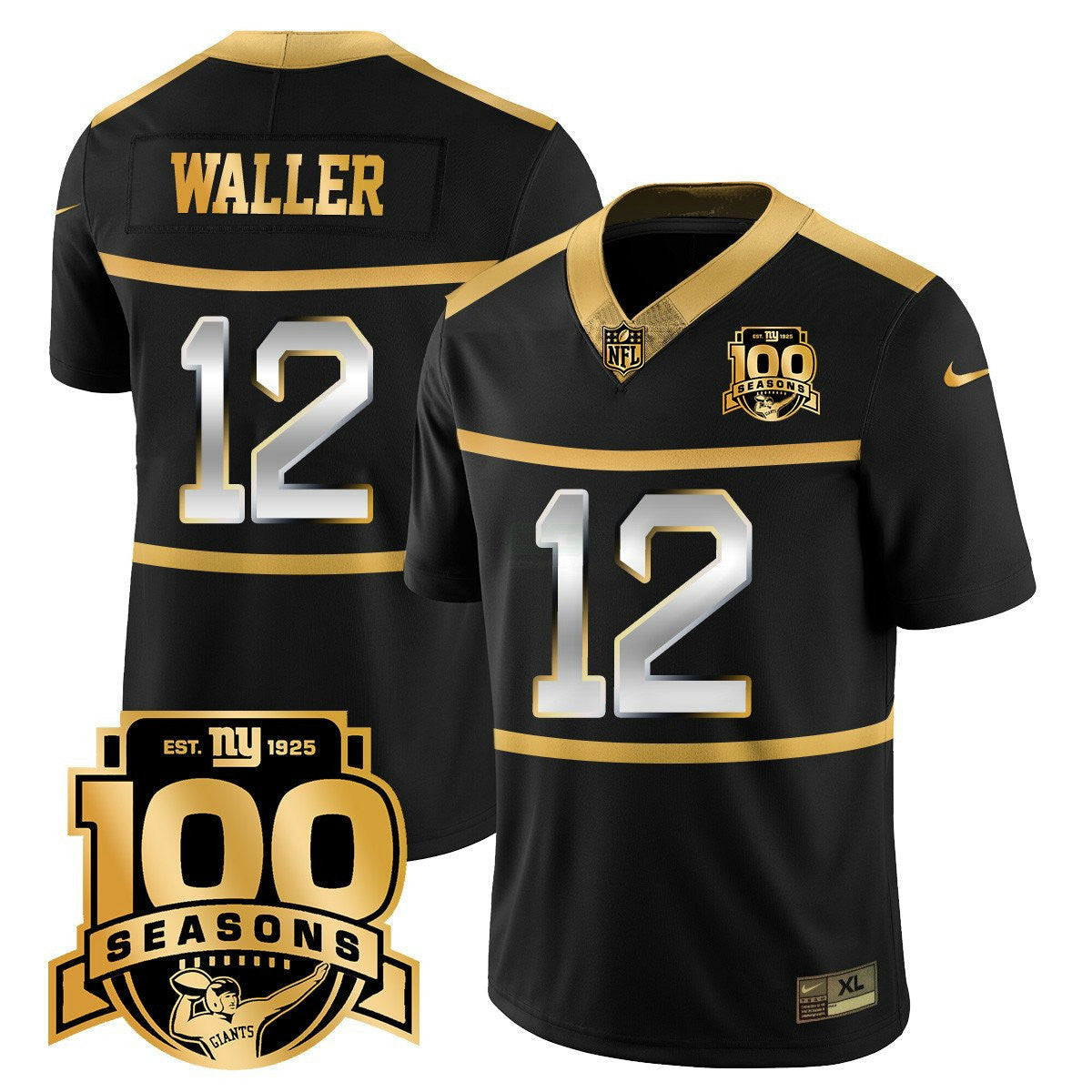 Camisa NFL Men’s New York ‘Century Red’ 100th Season Commemorative Dourada Vapor Jersey