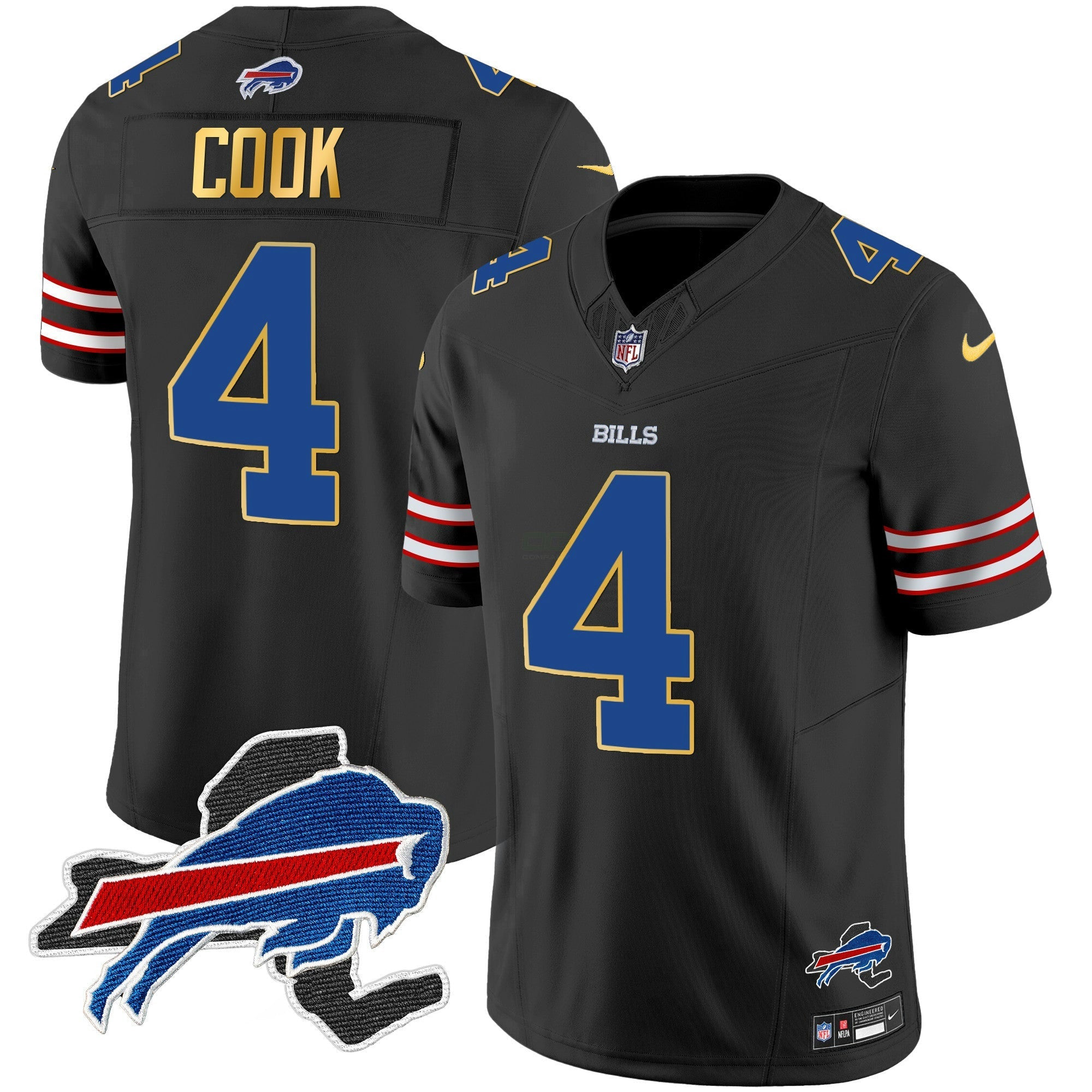 Camisa NFL Men’s New York Patch Dourada Trim Vapor Jersey