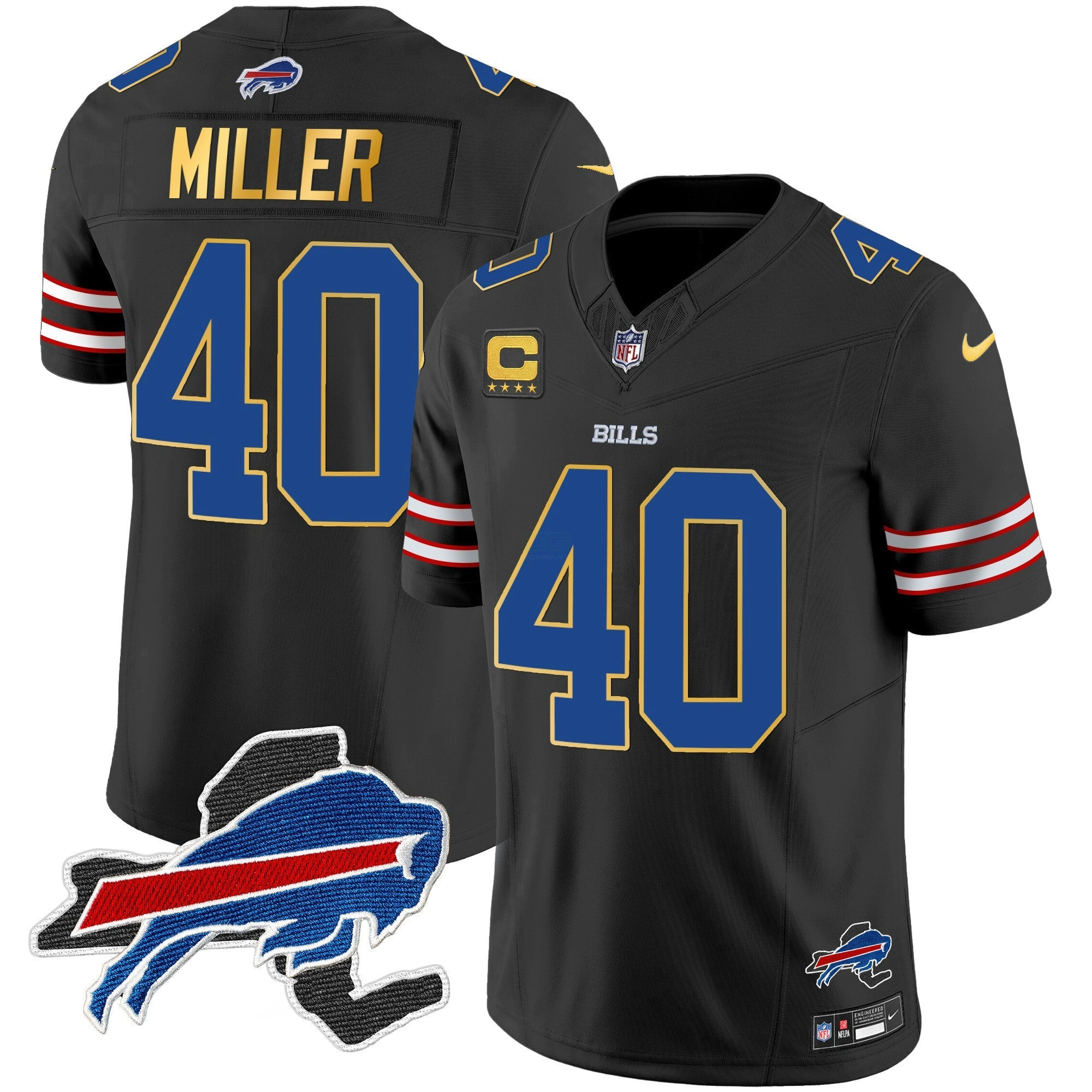 Camisa NFL Men’s New York Patch Dourada Trim Vapor Jersey