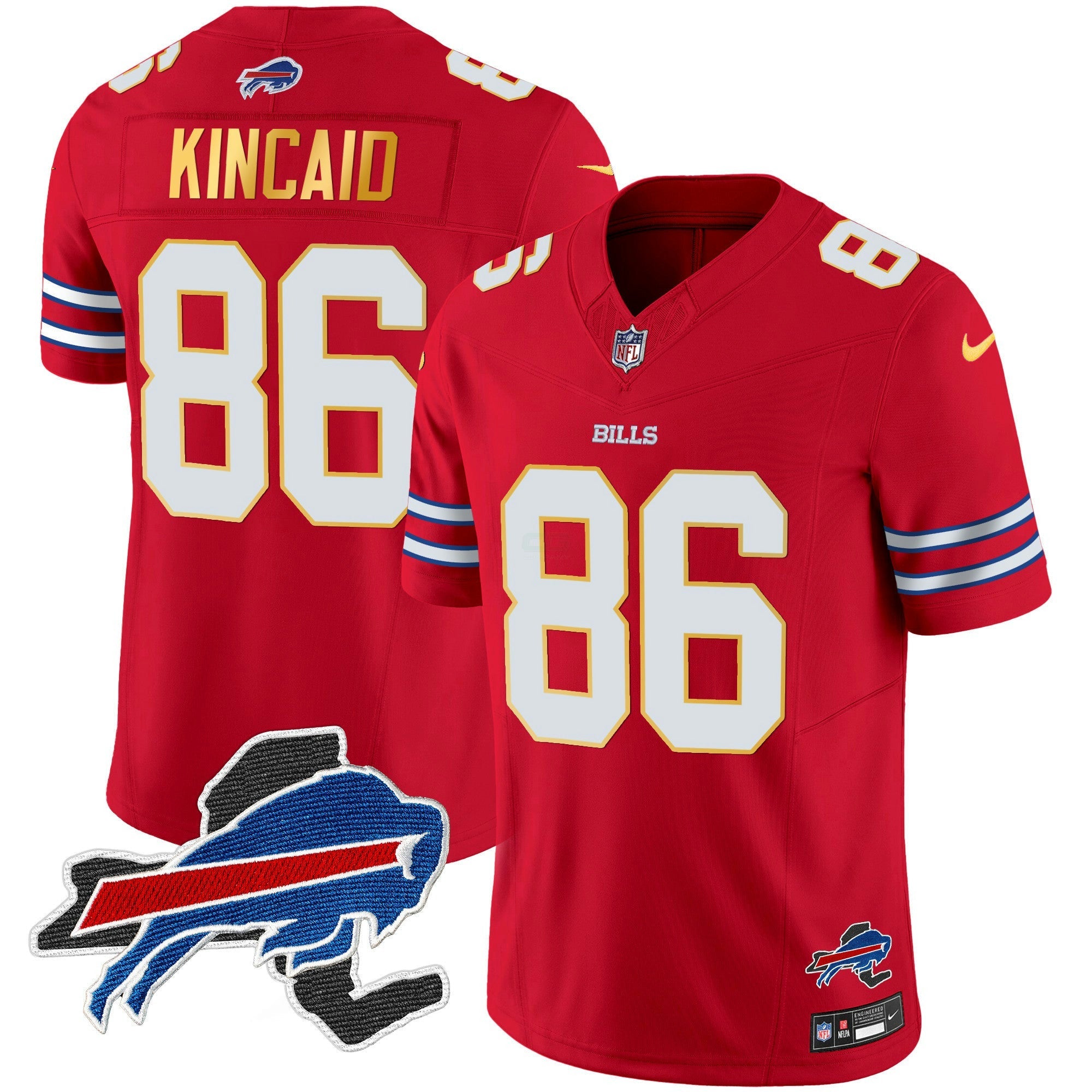 Camisa NFL Men’s New York Patch Dourada Trim Vapor Jersey