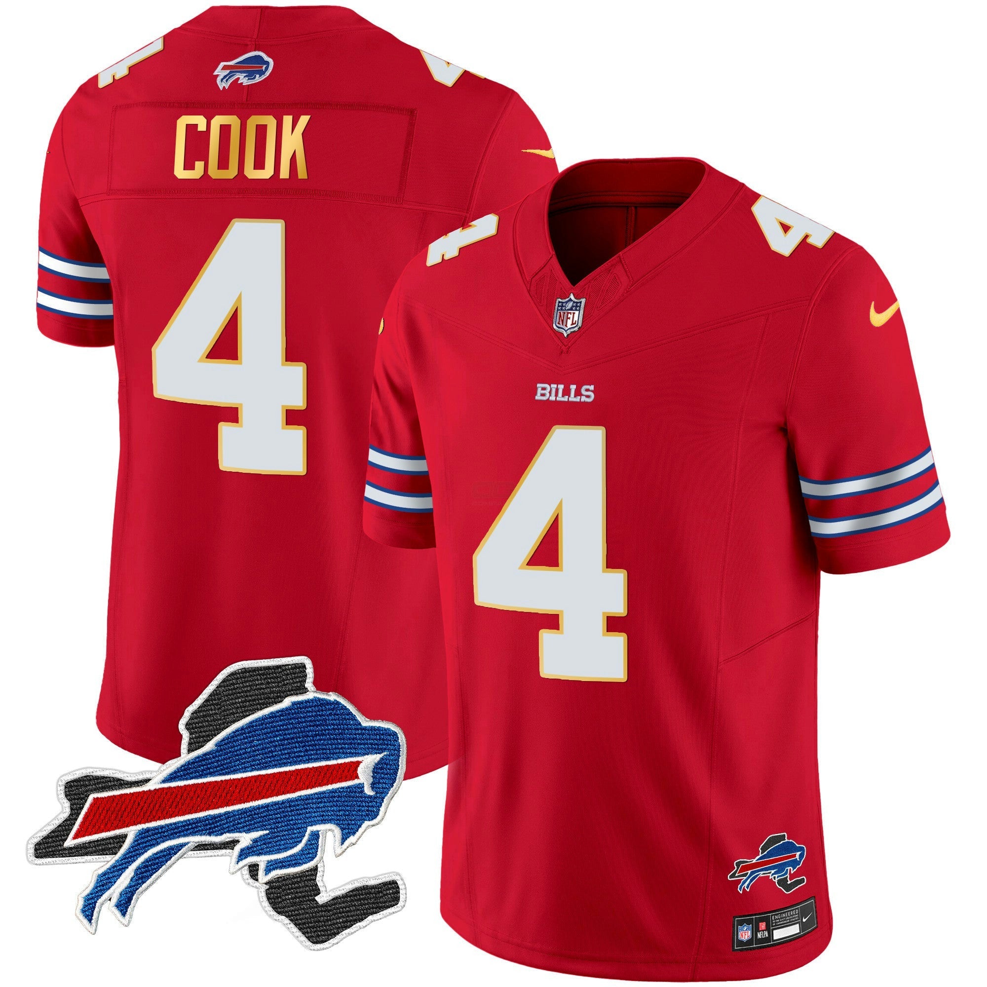 Camisa NFL Men’s New York Patch Dourada Trim Vapor Jersey
