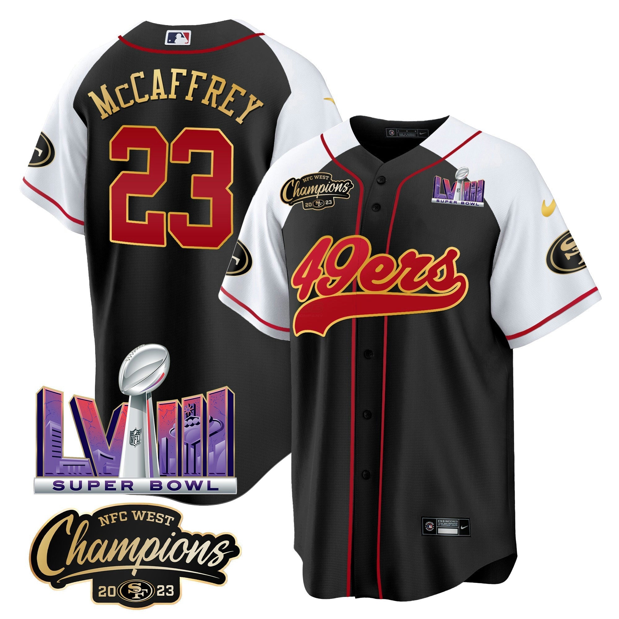 Camisa NFL Men’s NFC West Champions & Super Bowl LVIII Patch Jersey