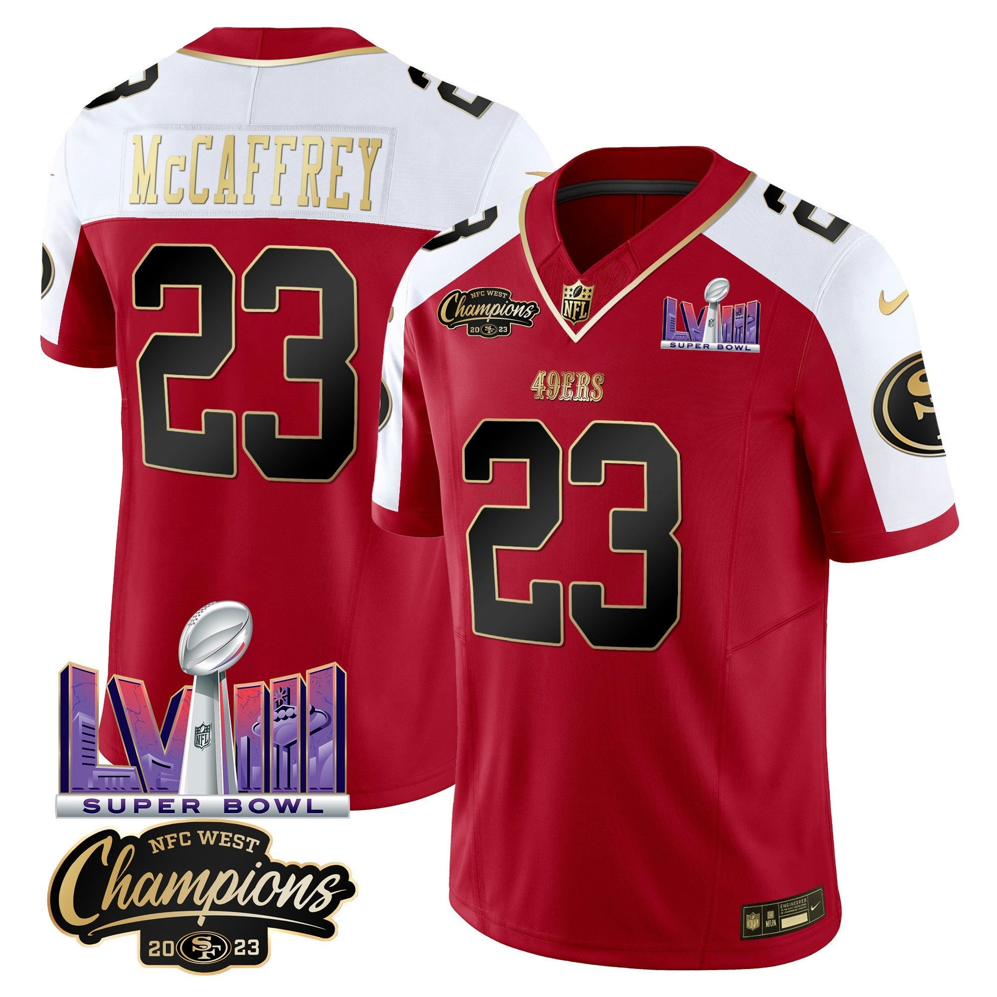 Camisa NFL Men’s NFC West Champions & Super Bowl LVIII Patch Vapor Jersey V2