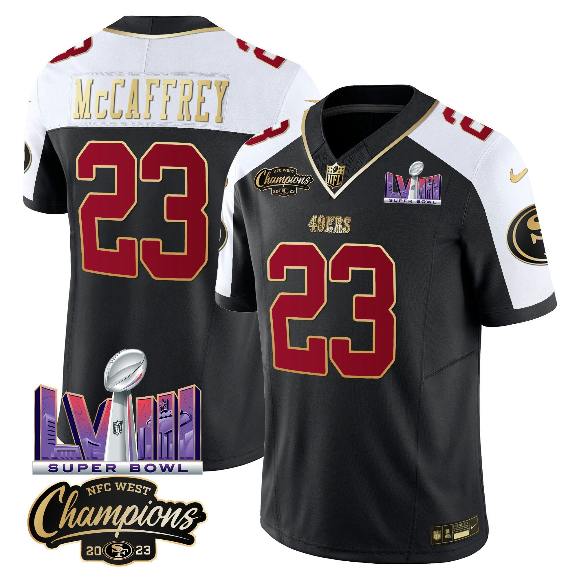 Camisa NFL Men’s NFC West Champions & Super Bowl LVIII Patch Vapor Jersey V2