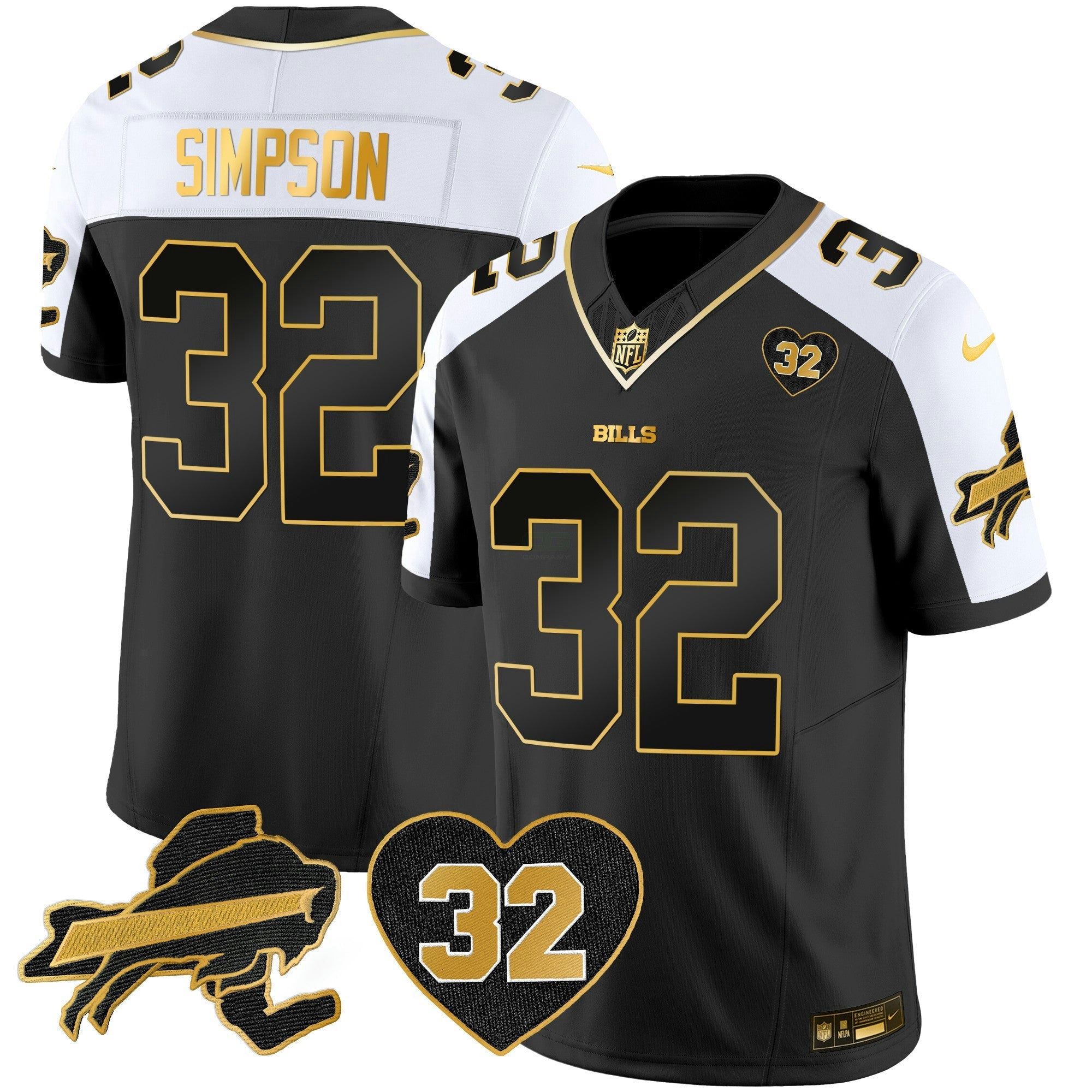 Camisa NFL Men’s O.J. Simpson Patch Dourada Vapor Limited Jersey