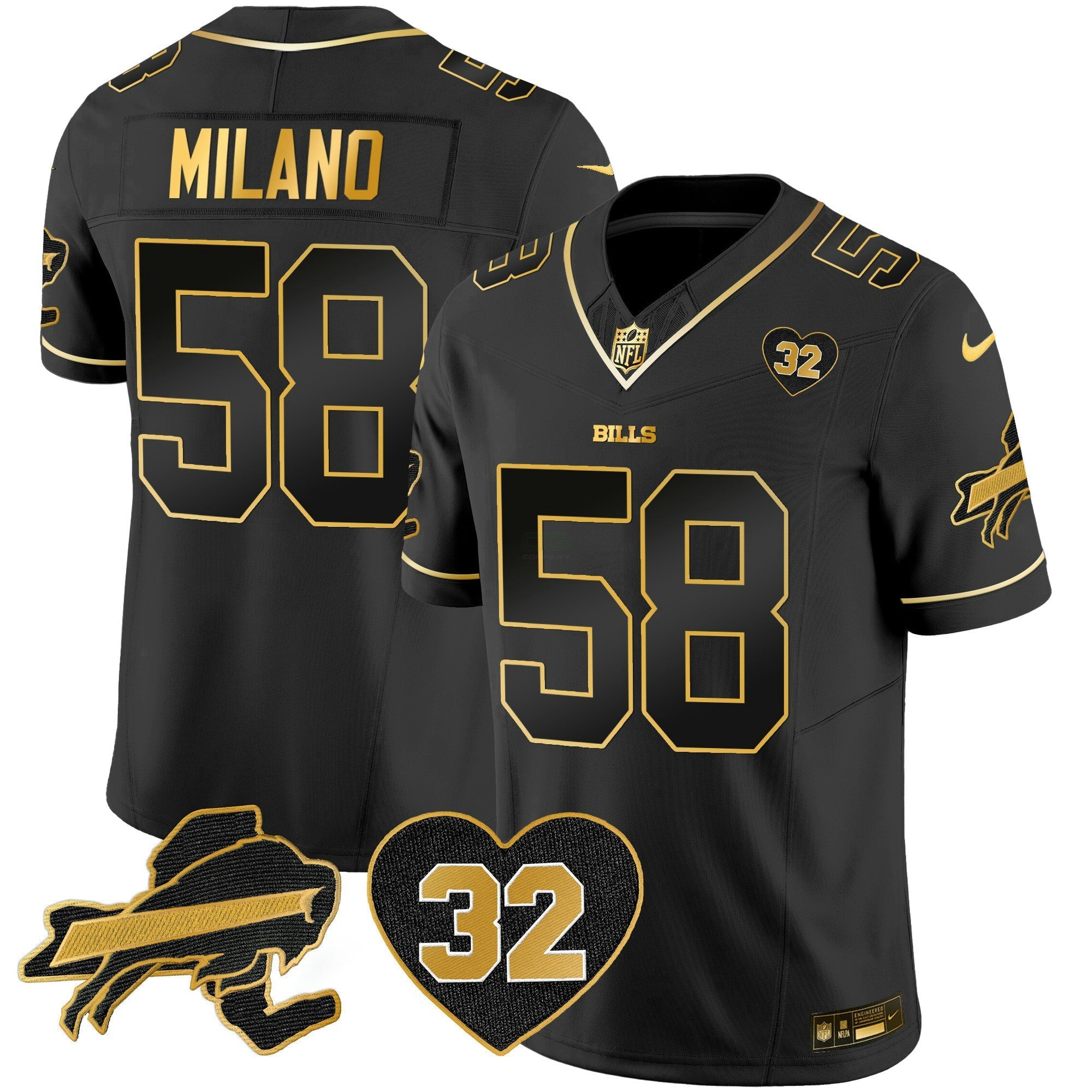 Camisa NFL Men’s O.J. Simpson Patch Dourada Vapor Limited Jersey