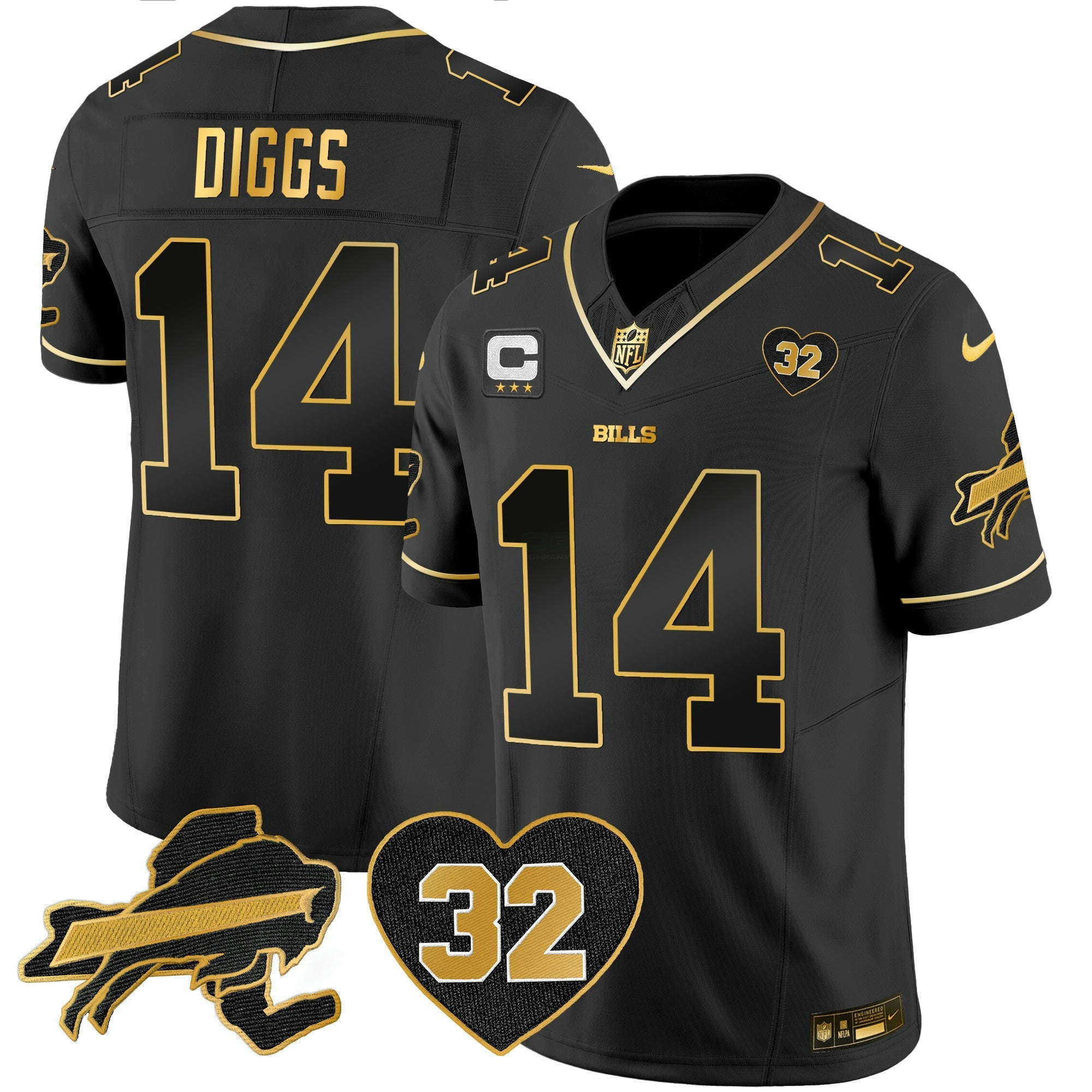 Camisa NFL Men’s O.J. Simpson Patch Dourada Vapor Limited Jersey