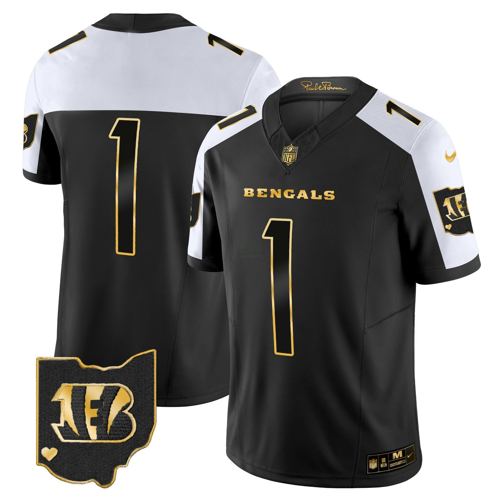 Camisa NFL Men’s Ohio Patch Dourada Vapor Limited Jersey