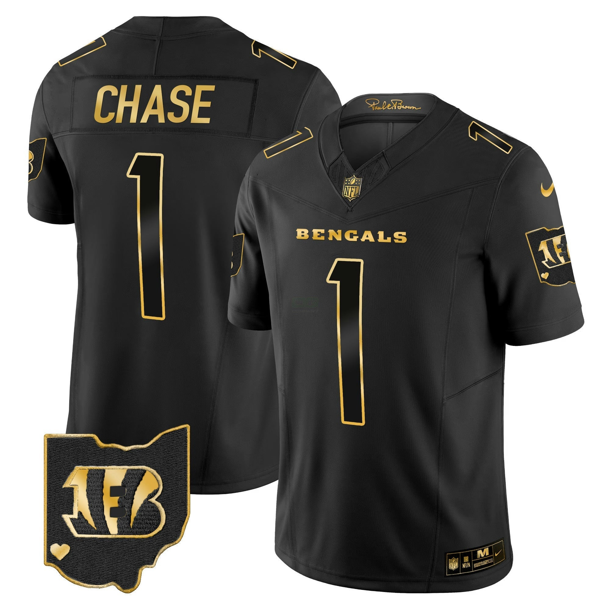 Camisa NFL Men’s Ohio Patch Dourada Vapor Limited Jersey