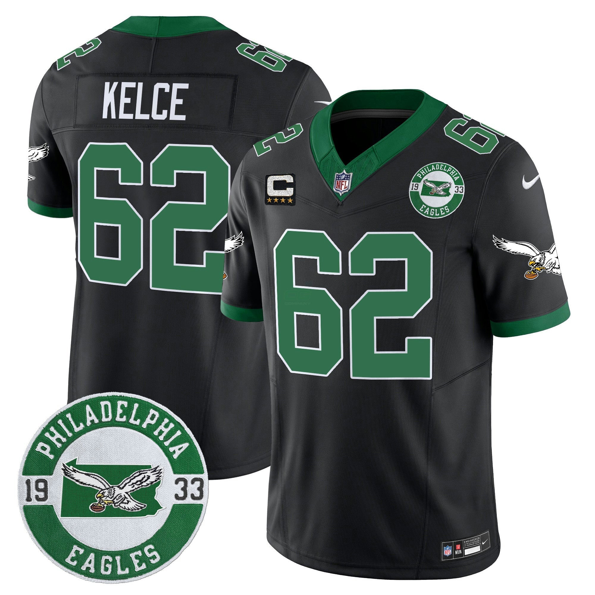 Camisa NFL Men’s Philadelphia 2024 Throwback Vapor Limited Jersey – Est. 1933 Patch