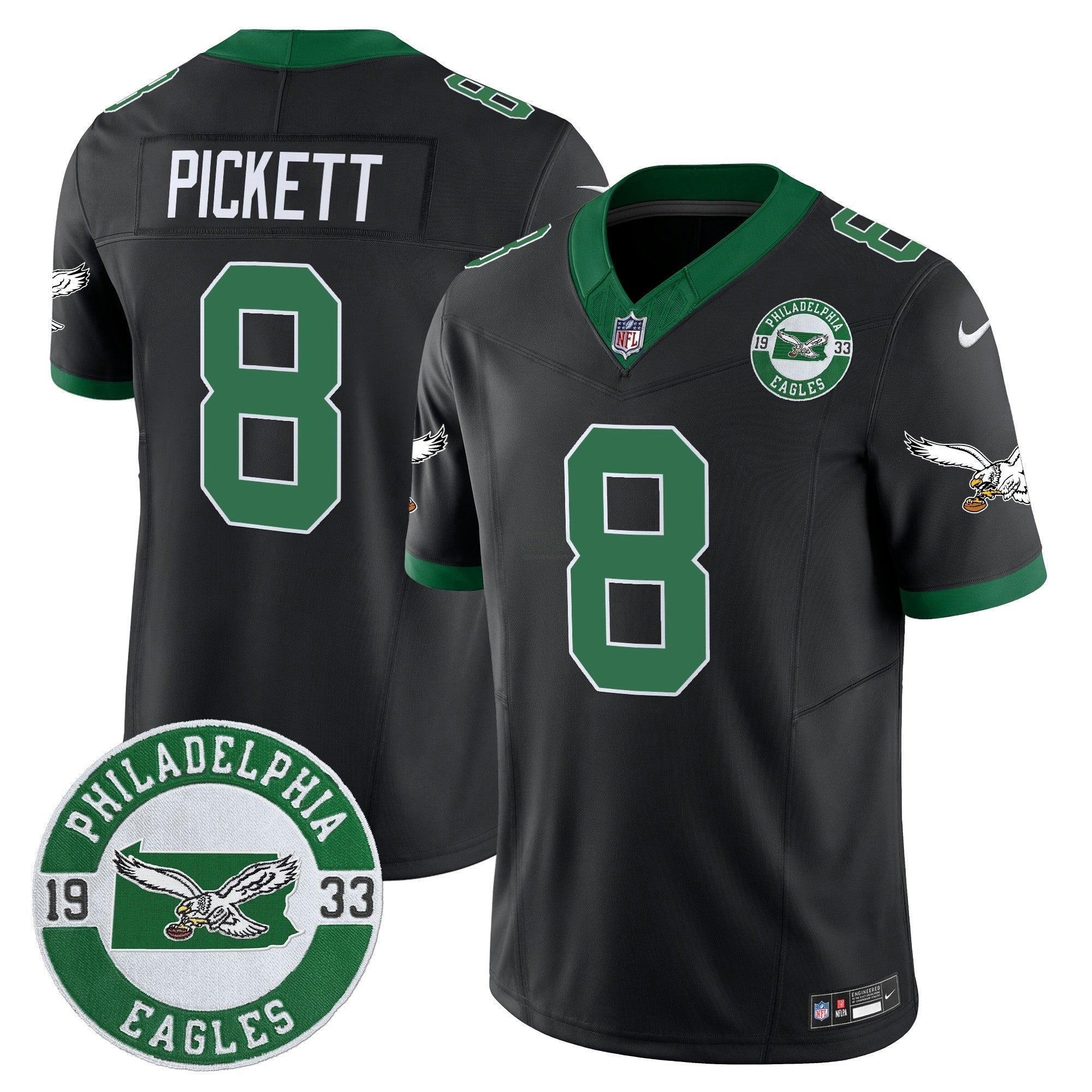 Camisa NFL Men’s Philadelphia 2024 Throwback Vapor Limited Jersey – Est. 1933 Patch