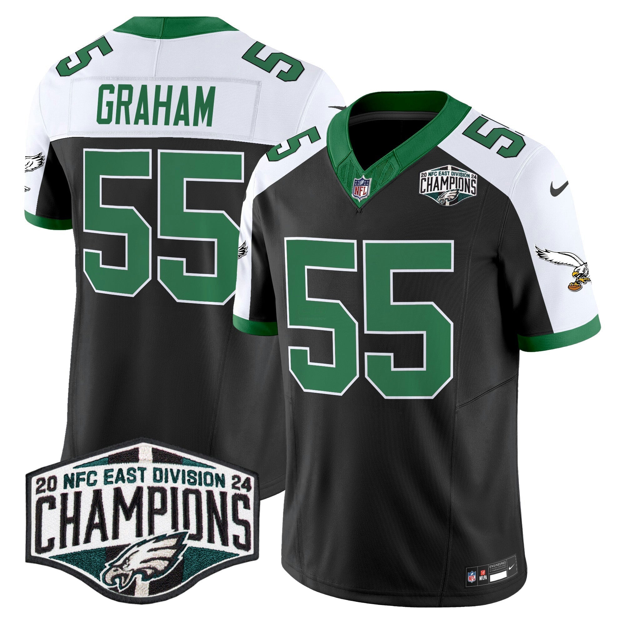 Camisa NFL Men’s Philadelphia Kelly Green 2024 NFC East Division Champions Vapor Limited Jersey V2