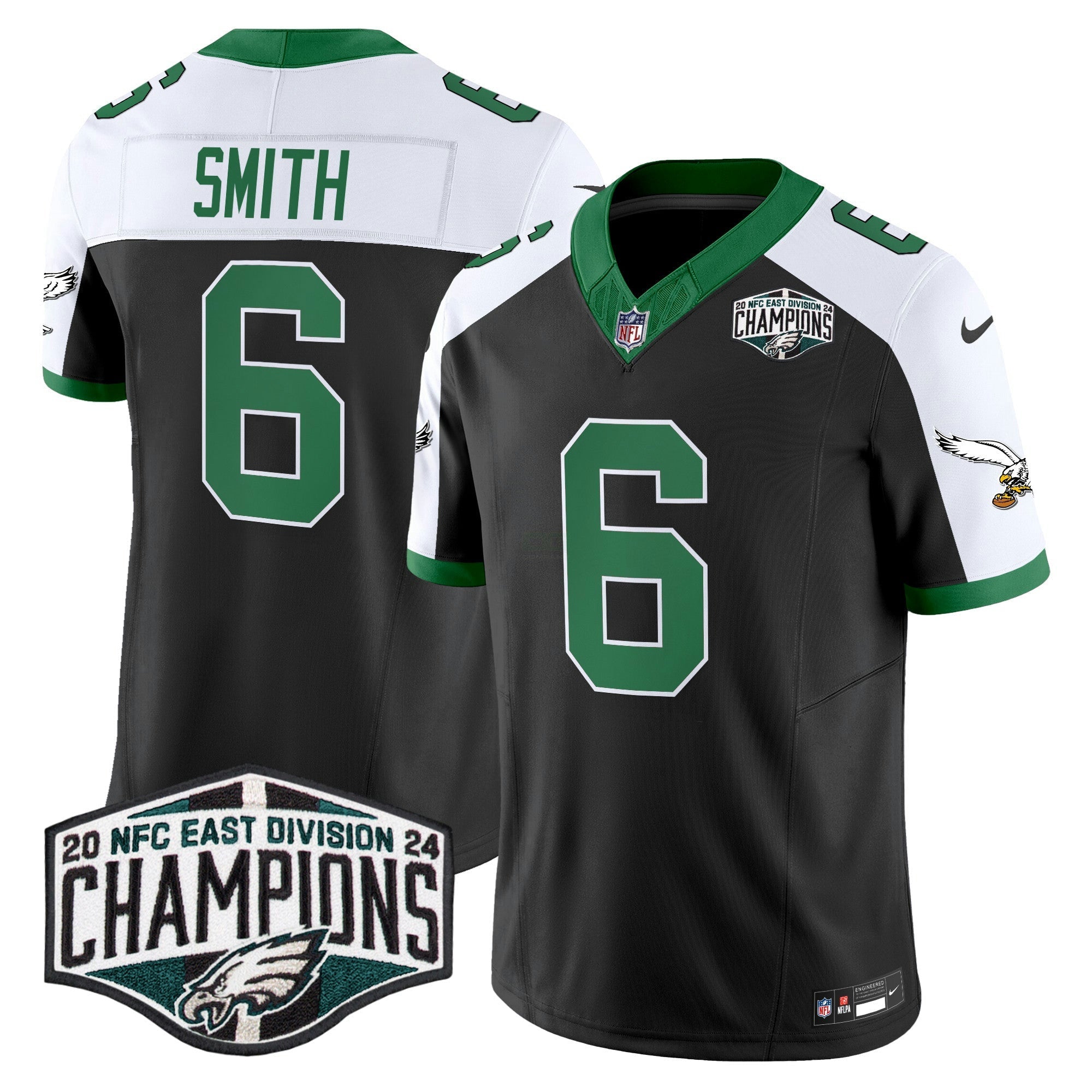 Camisa NFL Men’s Philadelphia Kelly Green 2024 NFC East Division Champions Vapor Limited Jersey V2